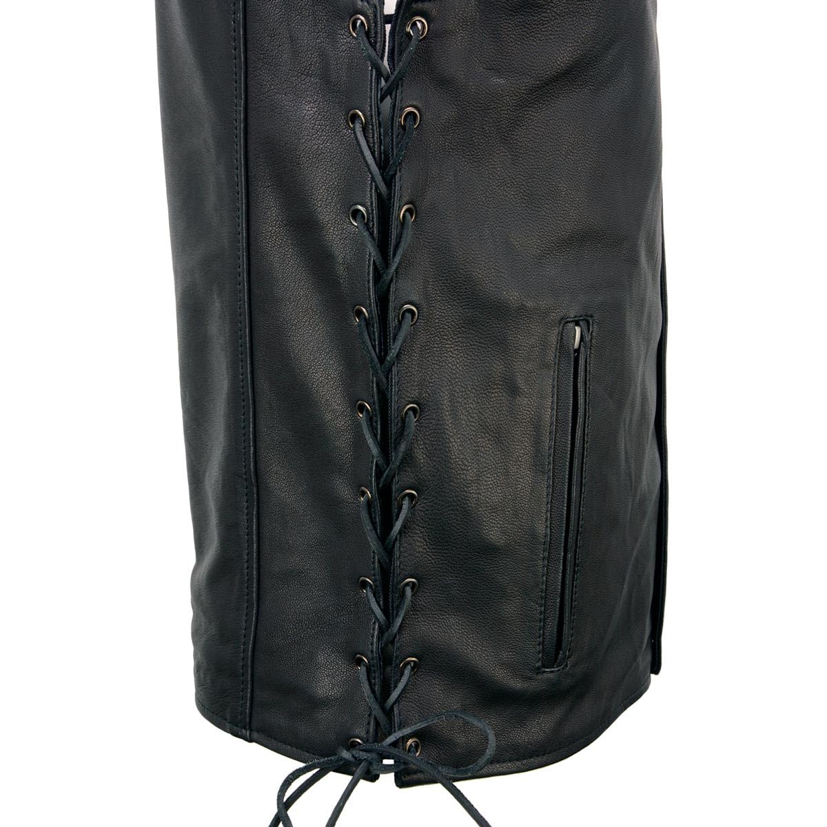 Milwaukee Premium Leather Motorcycle Vest for Men - Classic V-Neck Design, Medium Size | Durable Riding Gear for Bikers & Cruiser Enthusiasts