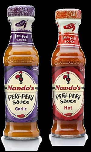 Nando's Peri-Peri Sauce Combo - Garlic & Hot (Pack of 2) | Authentic Portuguese Chili Sauce | Perfect for Grilling, Marinades & Dipping