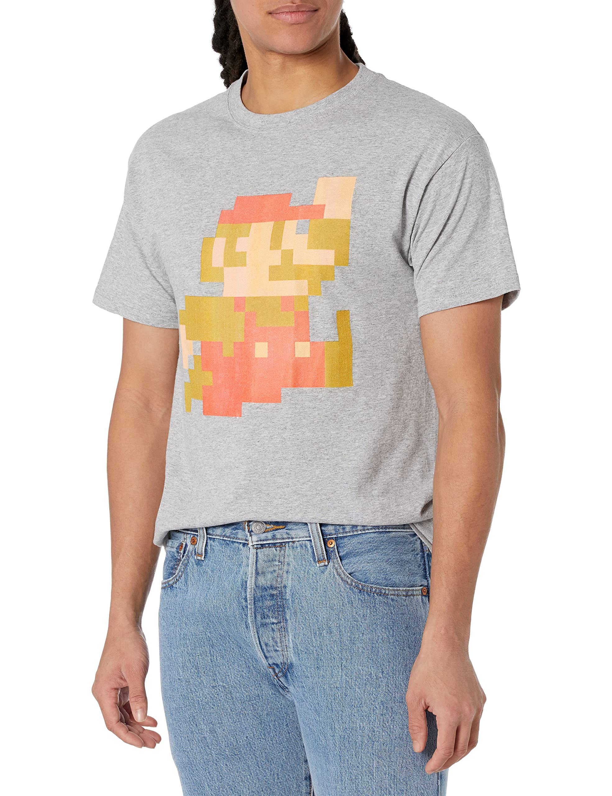 Nintendo Men's Big Little M Graphic T-Shirt - Comfortable Cotton Tee for Gaming Fans & Casual Wear