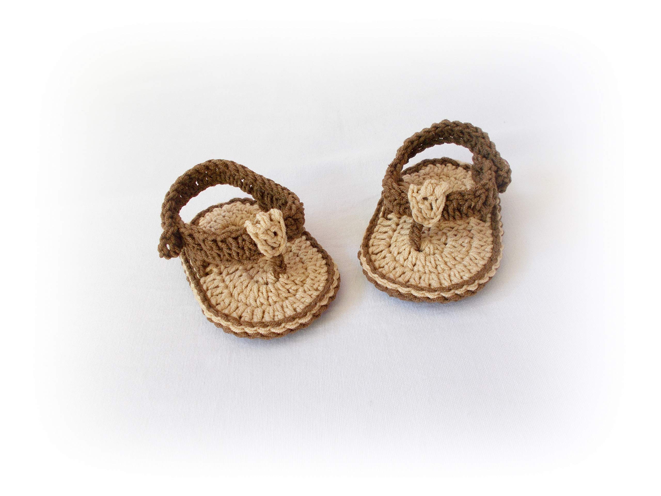 Baby Flip Flops & Sandals - Soft Brown Leather Infant Beach Shoes for Toddlers | Perfect for Summer Outings, Poolside Play & Beach Vacations