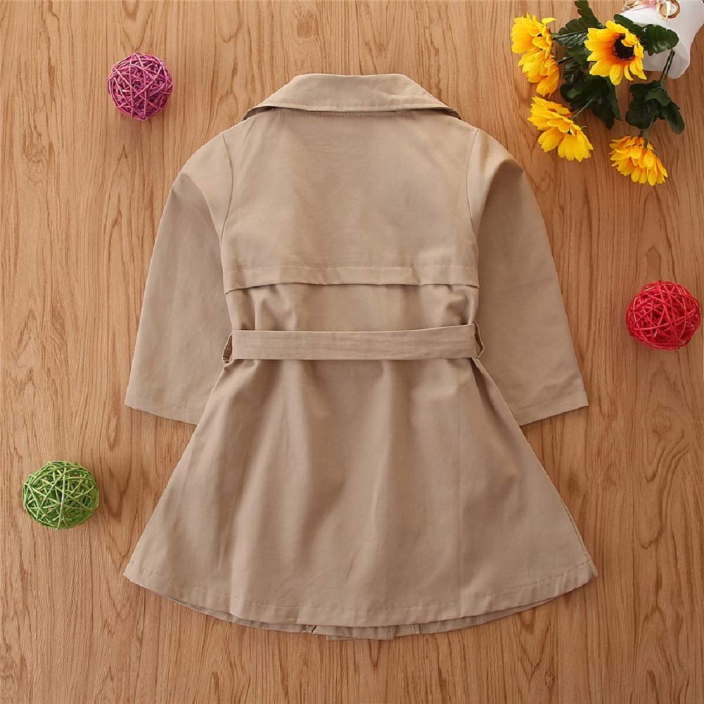 KIDSA Toddler Girls Double Breasted Trench Coat - Windproof Jacket for Kids 2-7 Years, Spring & Fall Fashion Outerwear | Perfect for School, Parties & Outdoor Play