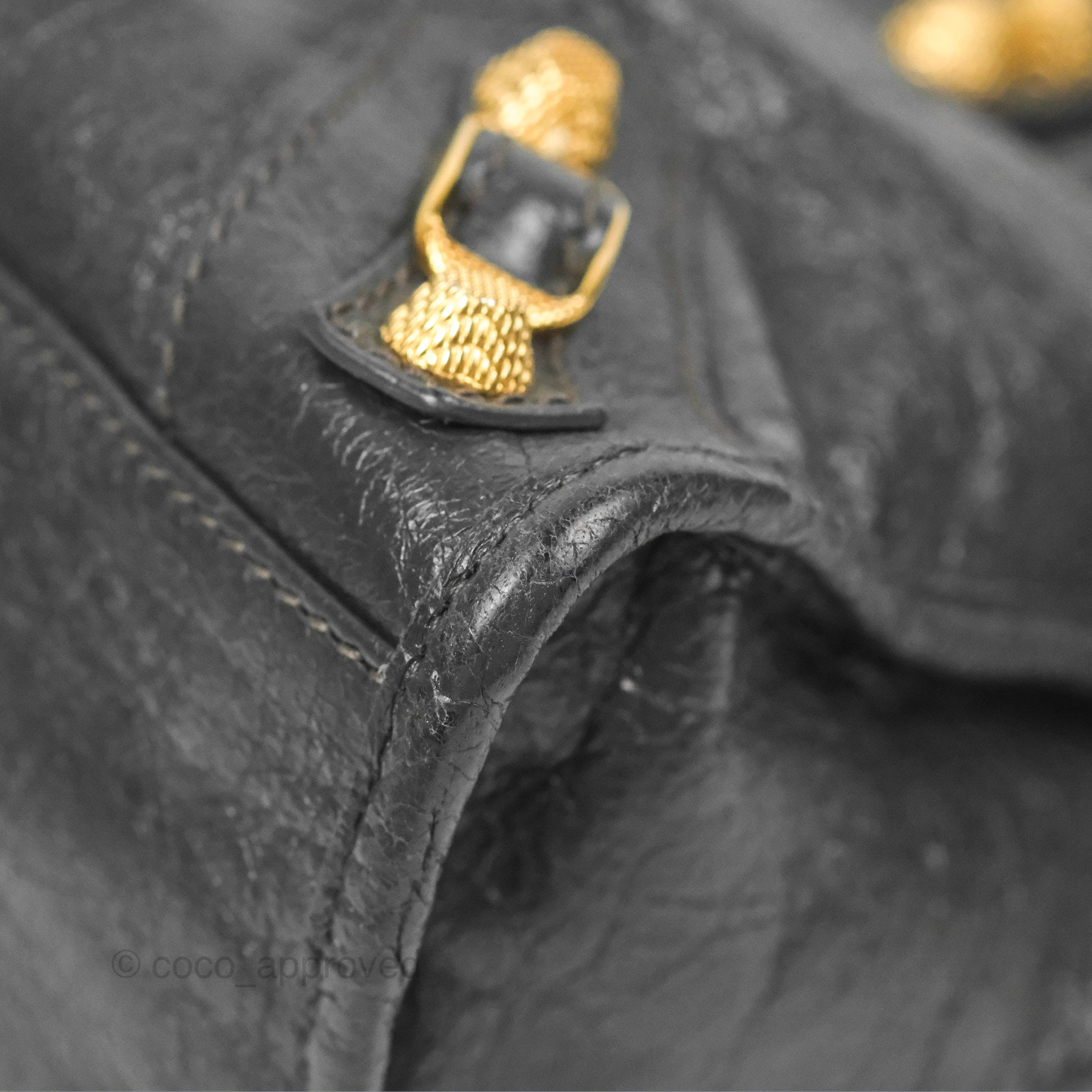 Balenciaga Classic Small City Bag in Dark Grey Aged Calfskin with Gold Hardware - Perfect for Everyday Luxury & Night Out