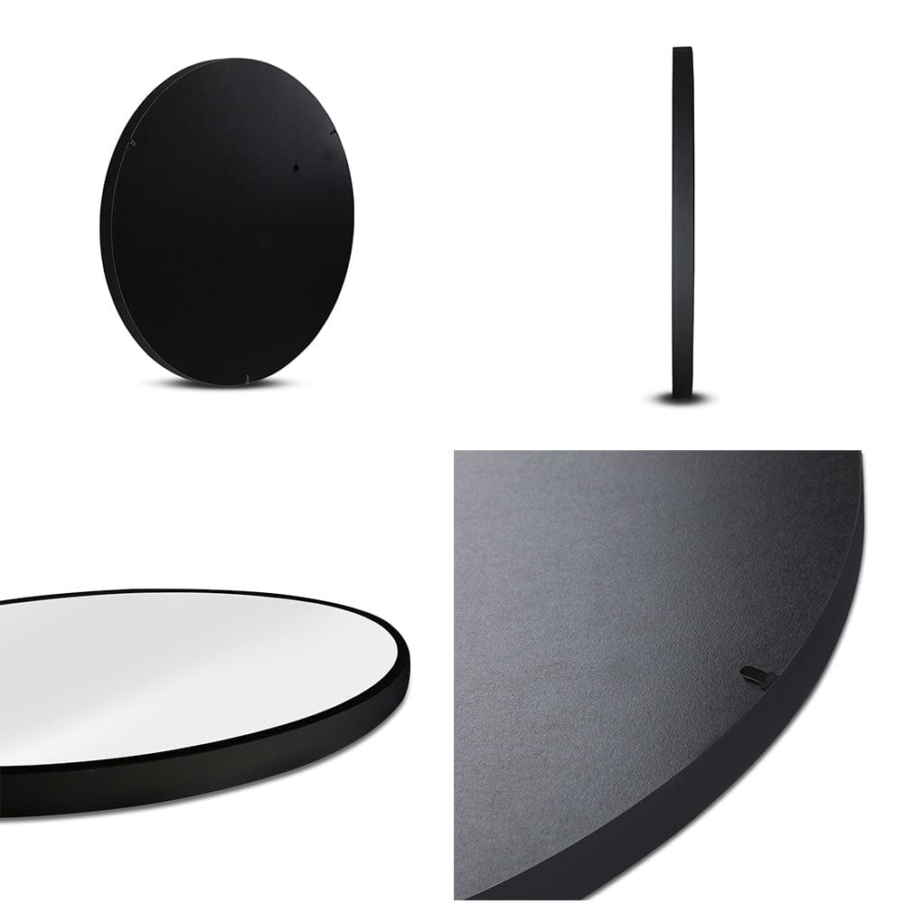 Embellir 20-Inch Round Wall Mirror - Black Framed Bathroom Makeup Mirror for Home Decor, Vanity & Bedroom - Perfect for Dressing Table, Bathroom & Living Room