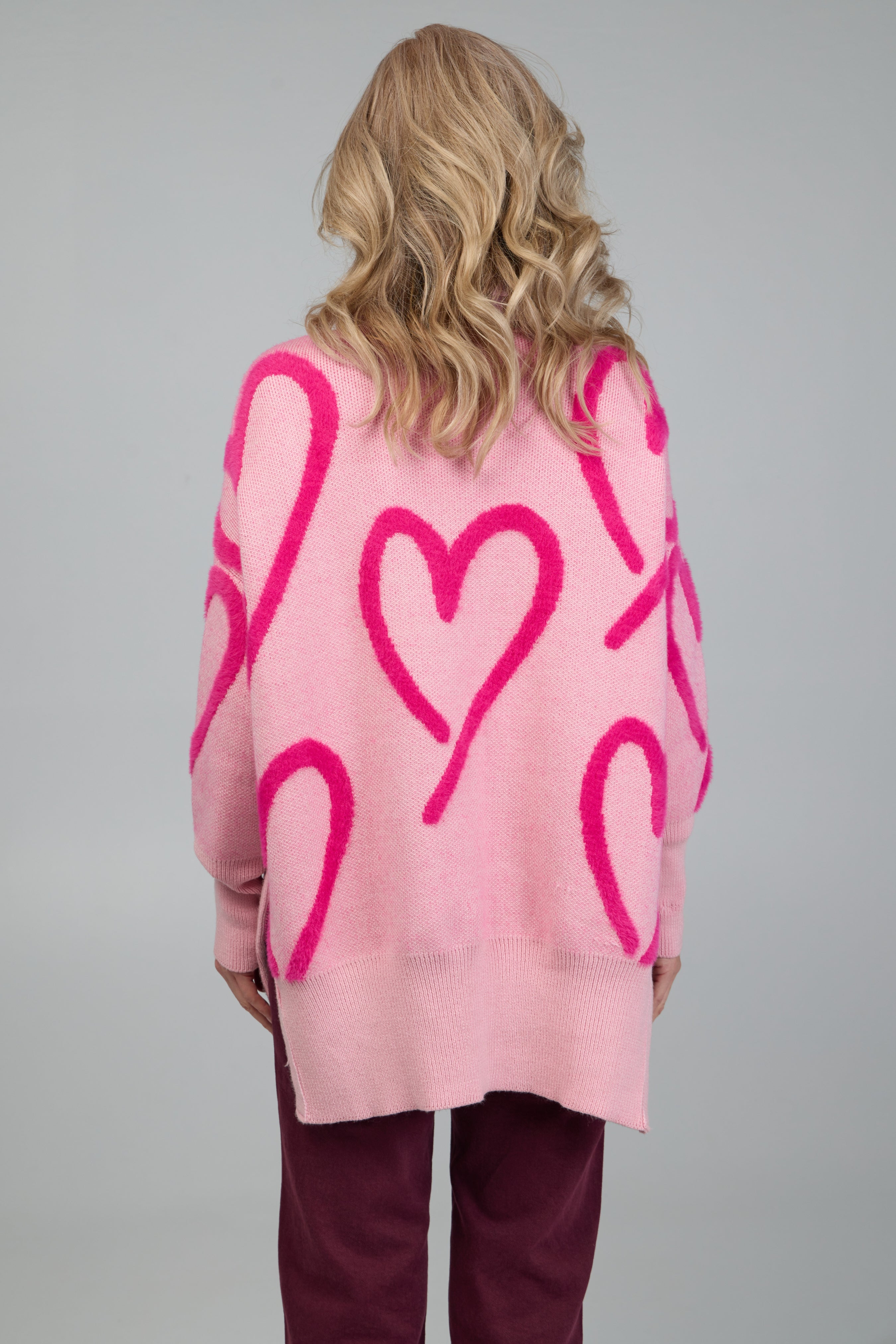 Whimsical Heart Pullover Sweater - Cozy Knit Top for Women | Perfect for Valentine's Day, Date Nights & Casual Outfits
