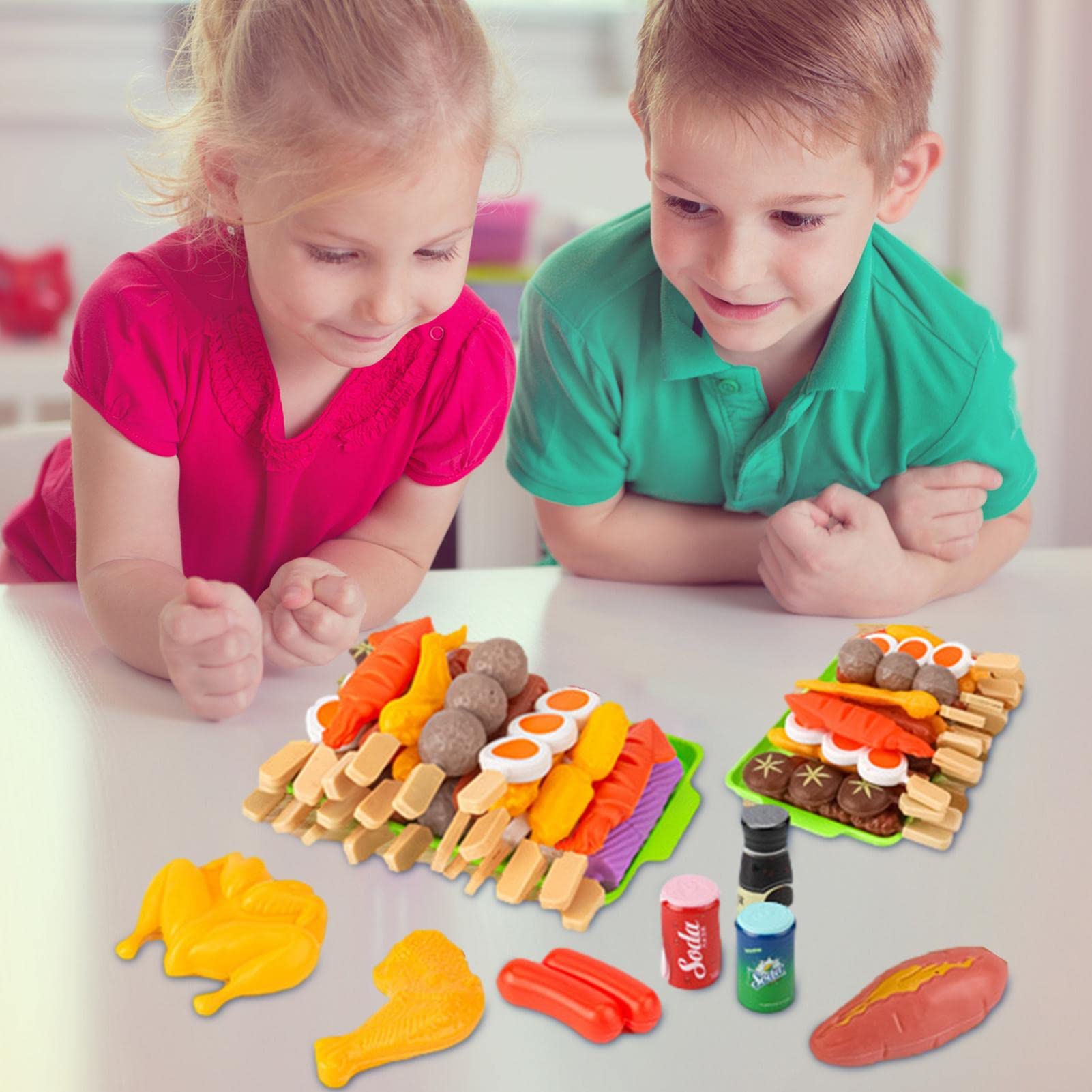FPGEAR BBQ Grill Pretend Play Toy Set - Fake Food Cooking Game for Kids, Outdoor Camping & Birthday Gifts - Perfect for Backyard Picnics & Indoor Role Play