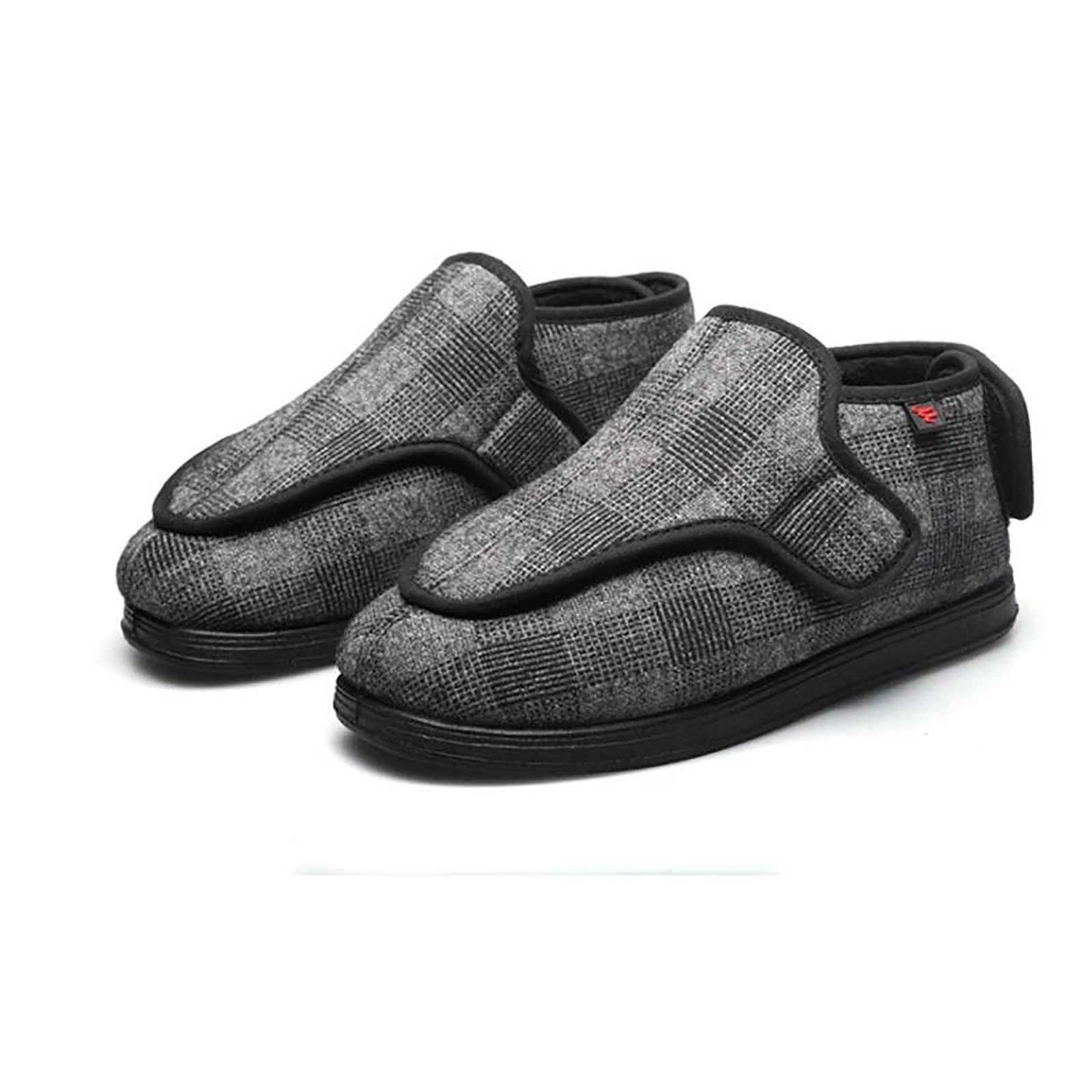 **Diabetic Edema Shoes for Men - Adjustable Plantar Fasciitis Slippers with Touch Close Bar-Strap, Lightweight Breathable Mesh & Wide Foam Support - Ideal for Walking, Indoor Comfort & Foot Pain Relief**