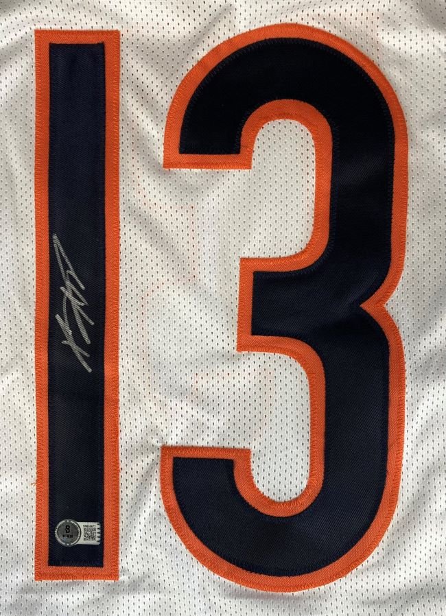 Keenan Allen Chicago Bears Signed White Football Jersey - Authentic NFL Collectible for Fans & Memorabilia Enthusiasts - Perfect for Display, Gifts & Game Day