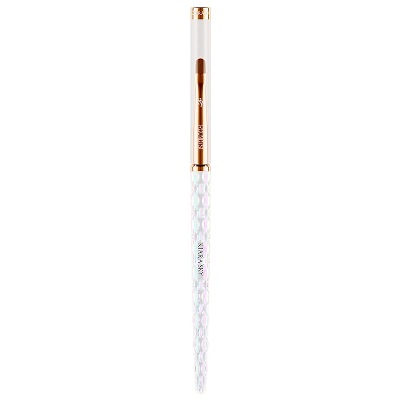 Kiara Sky Gel Nail Art Brush Set - Professional Nail Cleaner Tools for Acrylic & Gel Polish - Long Lasting Nail Art Brushes for Women - Perfect for Salon, Home Manicures & DIY Nail Designs (S Round, Clear)