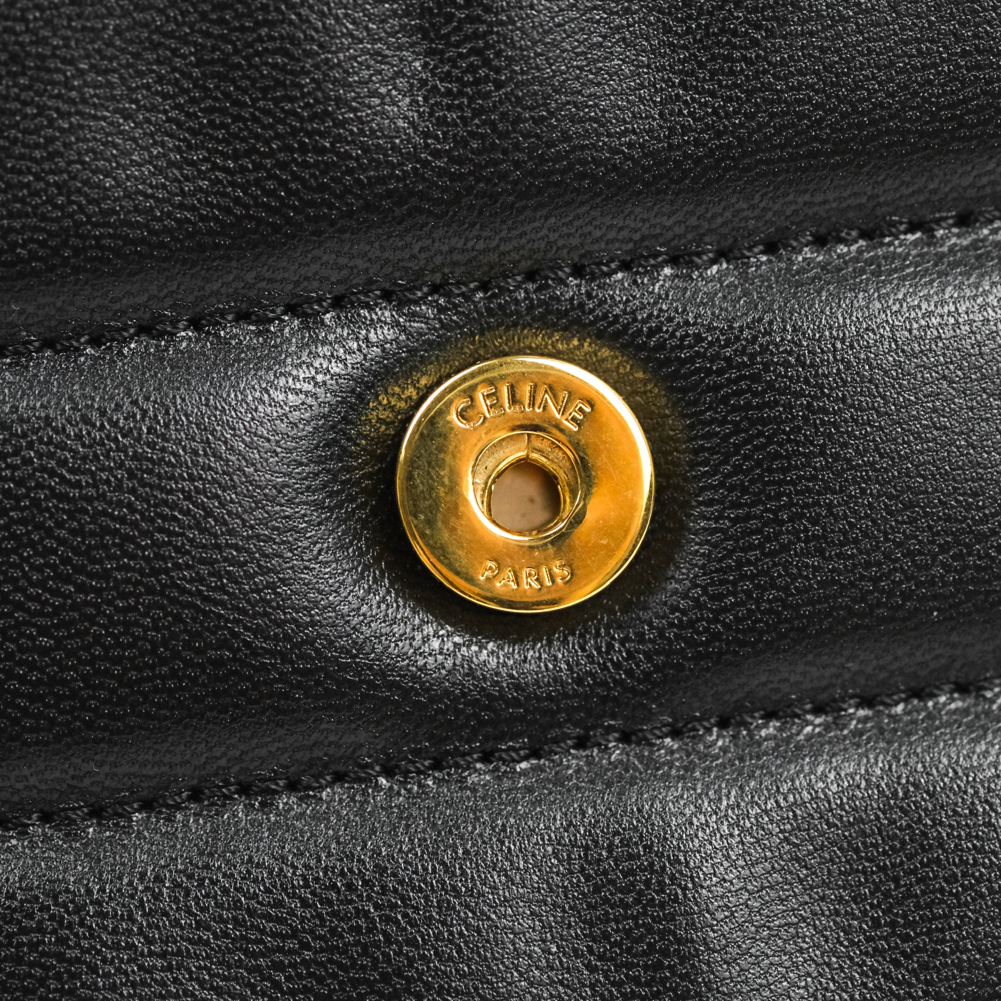 Celine Monochrome Quilted Goatskin Matelasse Bag with Black Gold Hardware - Luxury Crossbody Purse for Women, Perfect for Evening Events & Date Nights