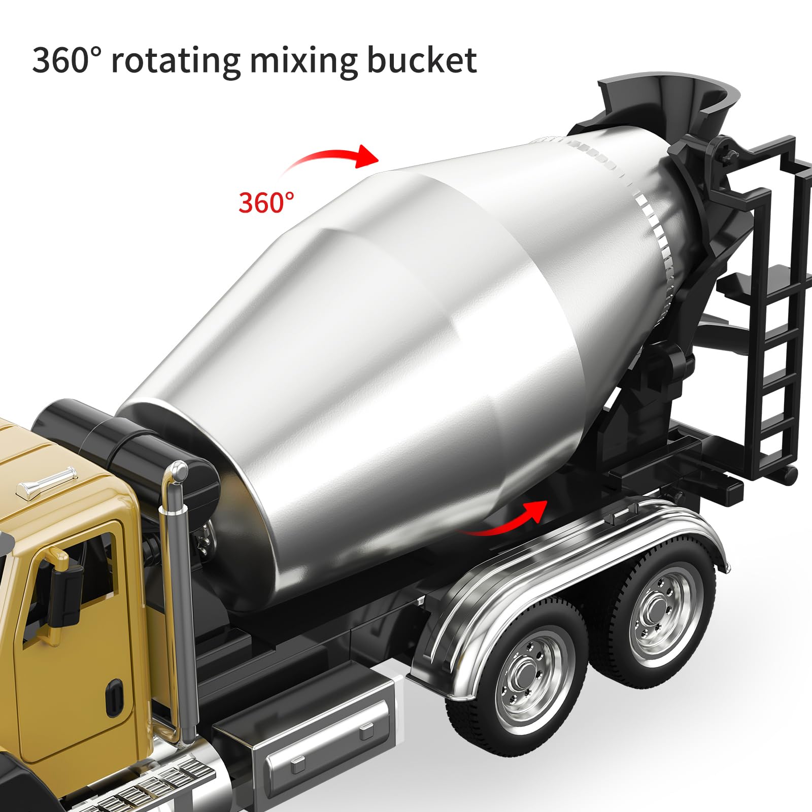 TEMI 3-Pack Diecast Construction Vehicles Set - 1/50 Scale Metal Dump Truck, Excavator & Cement Mixer Toy Cars with Pull Back Action & Opening Doors | Collectible Model for Kids & Adults | Perfect for Playtime, Birthday Gifts & Construction Theme Decor