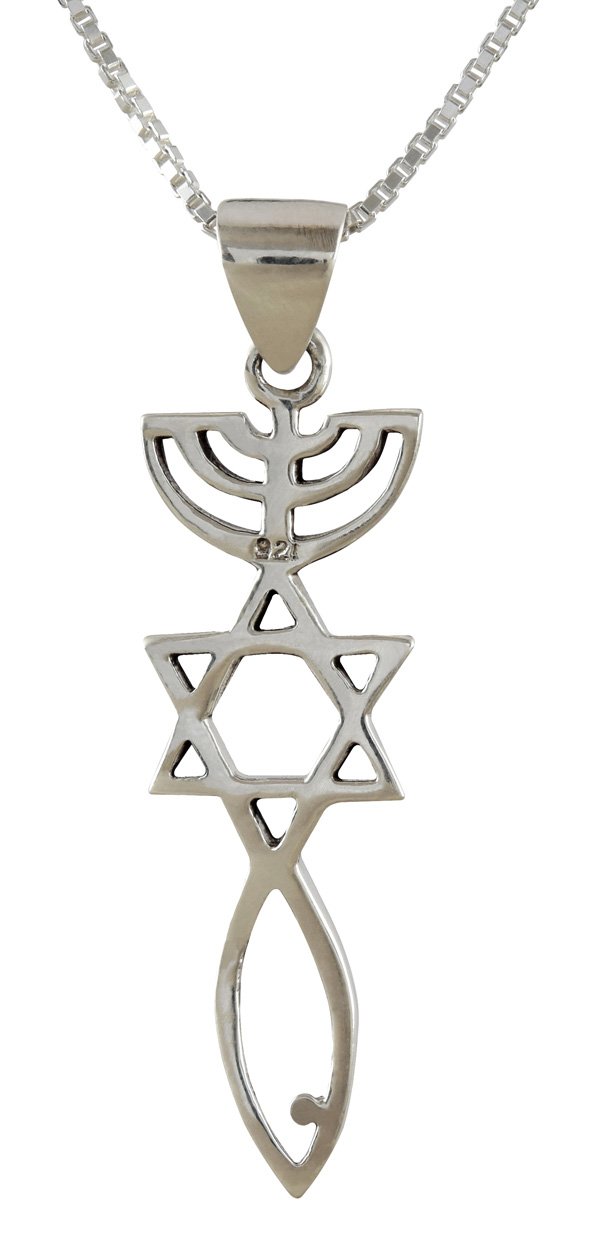Sterling Silver Messianic Seal Pendant Necklace - Religious Jewelry with Chain - Spiritual Grafted Pendant for Men & Women - Perfect for Church, Worship & Faith-Based Occasions