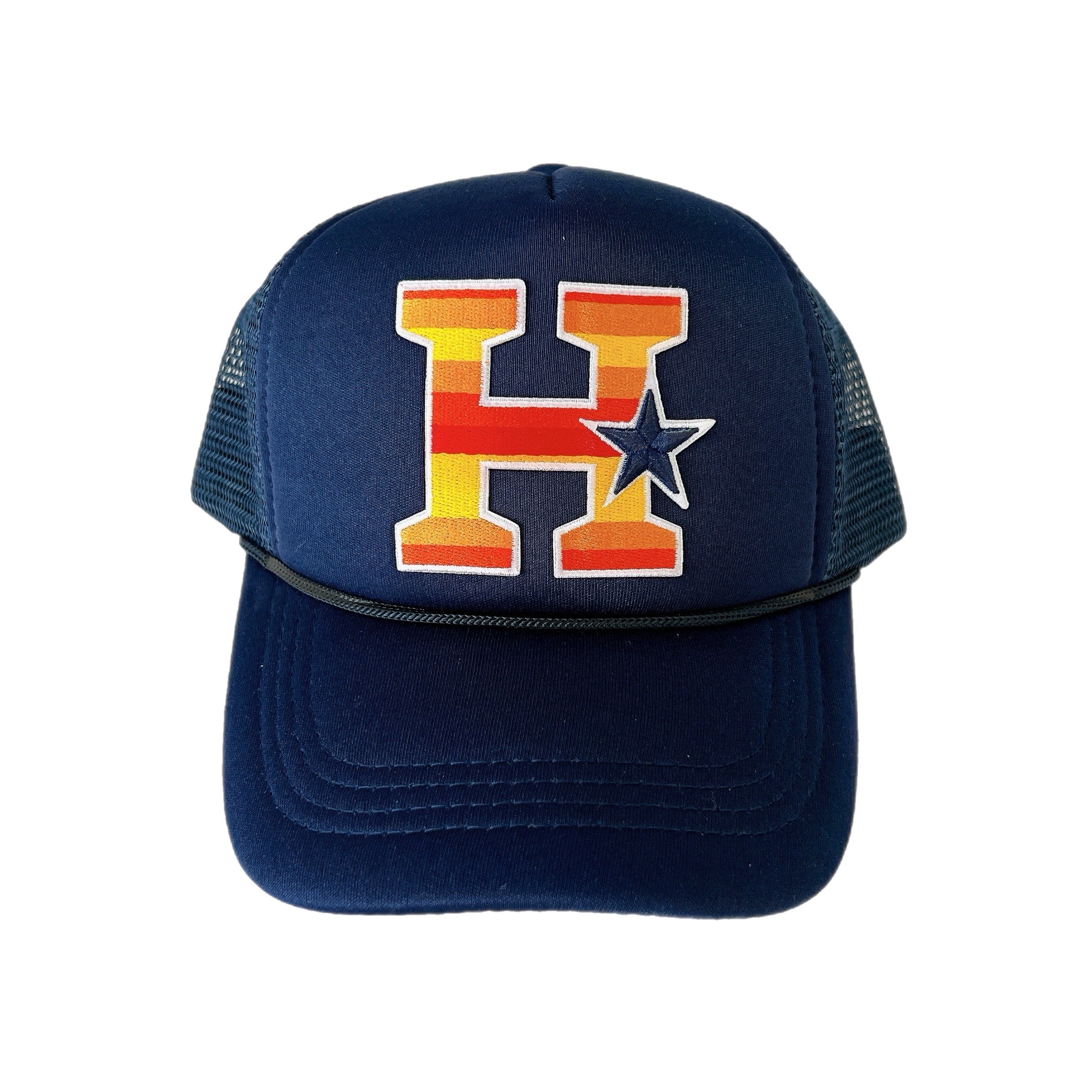 Houston Astros Navy Blue Baseball Trucker Hat - Adjustable Snapback Cap for Men & Women - Perfect for Games, Outdoor Activities & Casual Wear