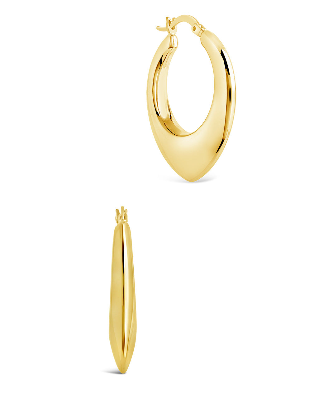 Indy Elongated Hoop Earrings - Trendy Gold Dangle Earrings for Women, Lightweight & Hypoallergenic | Perfect for Everyday Wear, Parties & Special Occasions