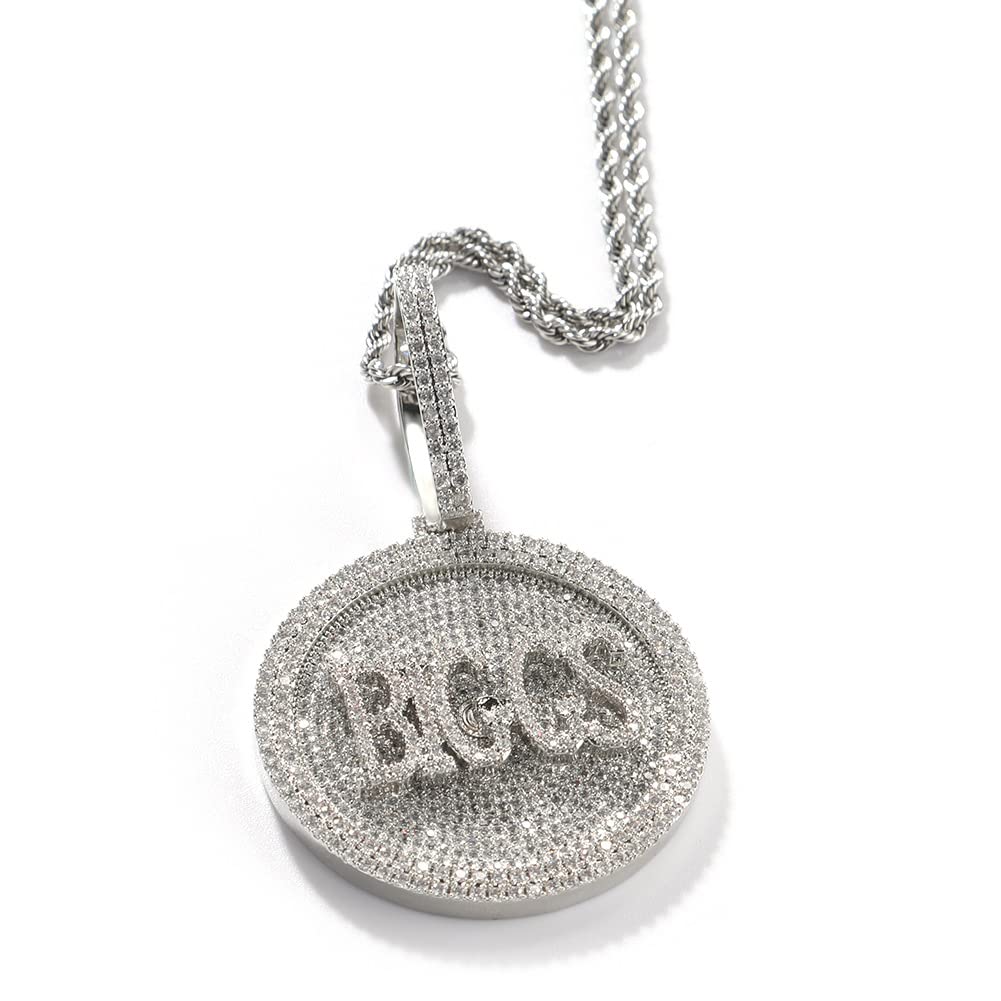 Custom Iced Out Rotating Pendant Chain - Hip Hop Full CZ Diamond Spinning Necklace for Men & Women | Jewelry Gift with Box | Perfect for Parties, Concerts & Special Occasions