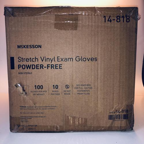 McKesson 14 818 Vinyl Exam Gloves - Non-Sterile, Powder-Free, Large (1000 Count) - Ideal for Medical Checkups, Dental Visits & Food Handling