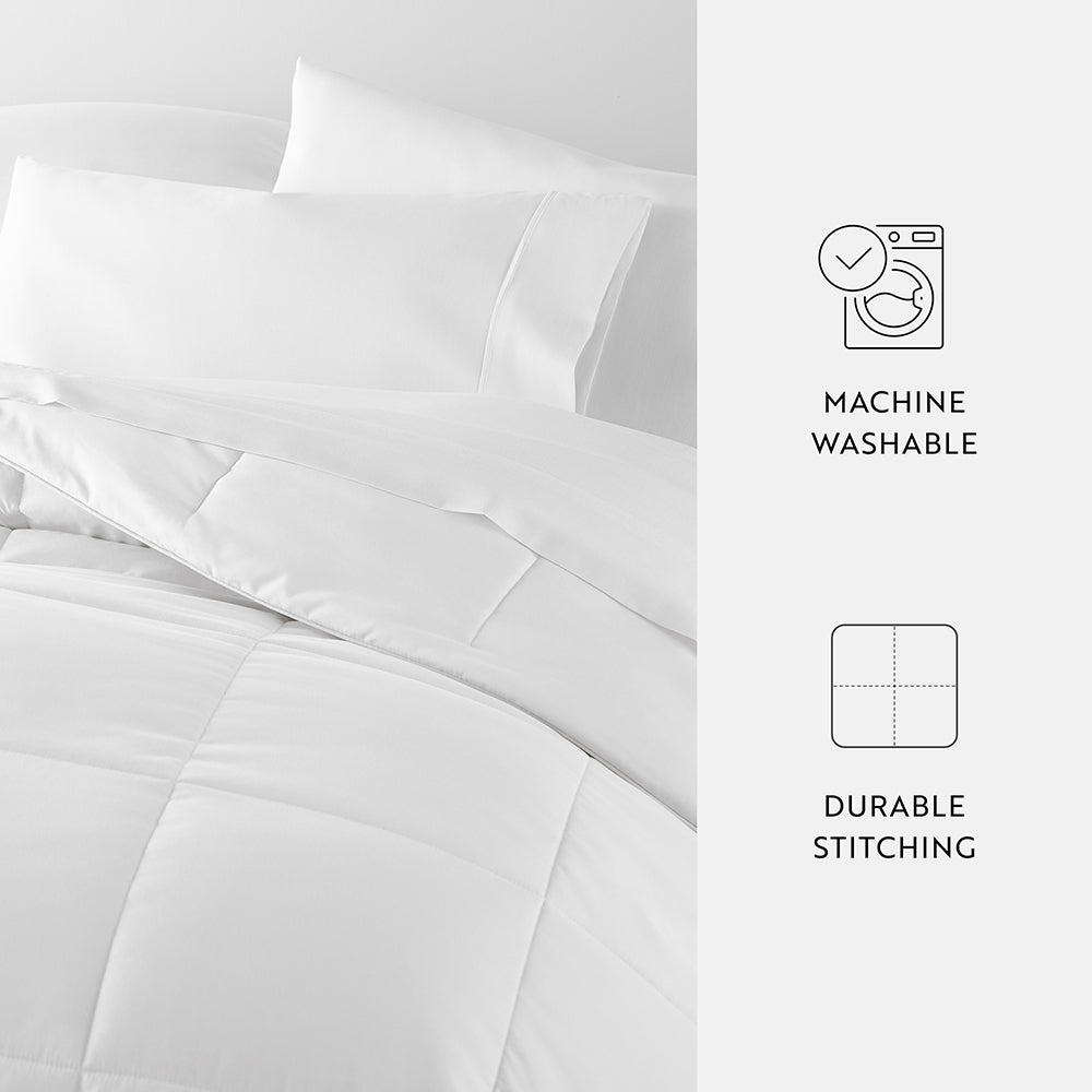 Premium Solid Down Alternative Comforter - Hypoallergenic & Breathable All-Season Bedding - Perfect for Master Bedroom, Guest Room & Dorm Use