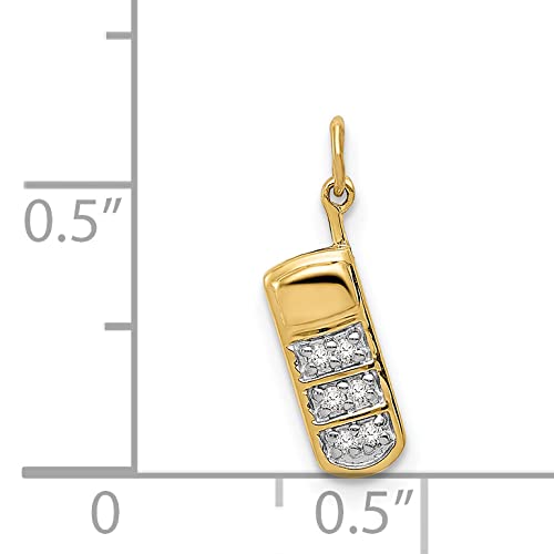 14K Yellow Gold Diamond Phone Charm - Elegant & Durable Jewelry for iPhone, Samsung & Smartphones - Perfect Gift for Women & Girls