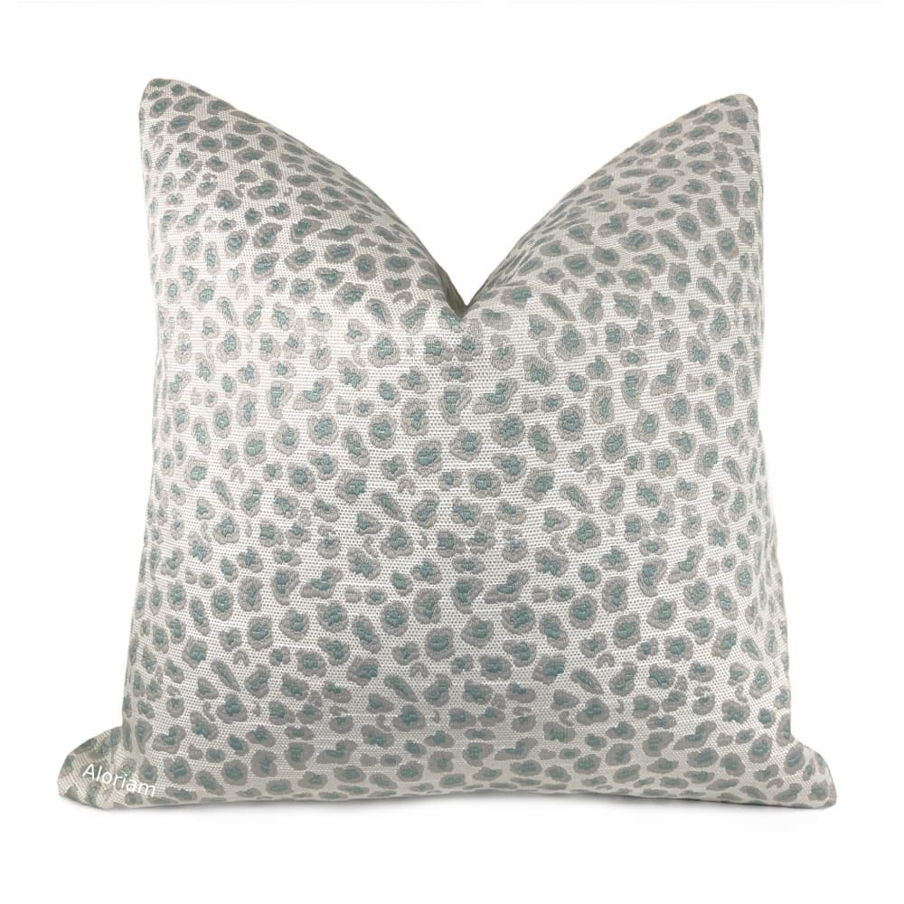 Jaclyn Mineral Green Gray Leopard Spot Pillow Cover - Soft Decorative Throw Pillow Case for Couch, Bed, Sofa - Boho Chic Home Decor Accent