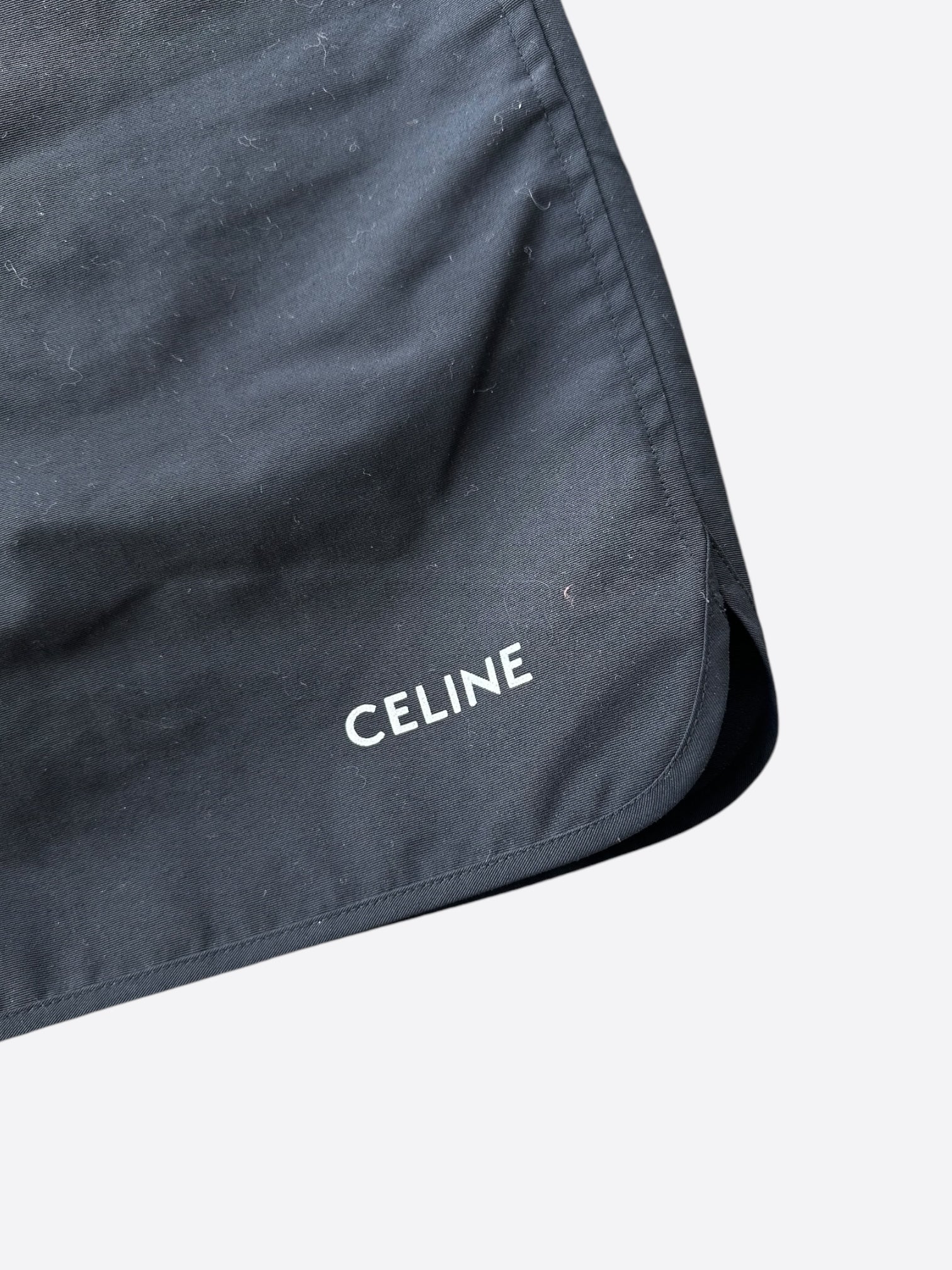 Celine Black & White Mini Logo Swim Shorts for Men - Stylish Beachwear & Poolside Comfort - Perfect for Summer Vacations, Swimming, and Relaxing by the Water