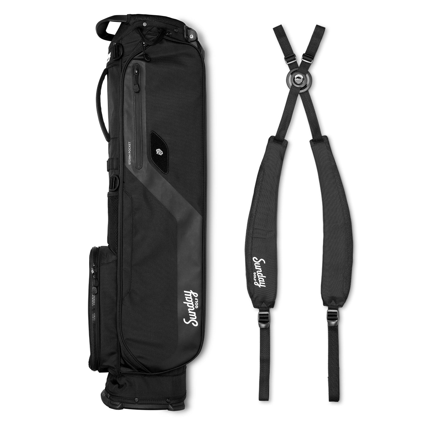 Sunday Golf EL CAMINO Stand Bag - Lightweight Matte Black Golf Bag for Men & Women | Perfect for Driving Range, Course & Travel