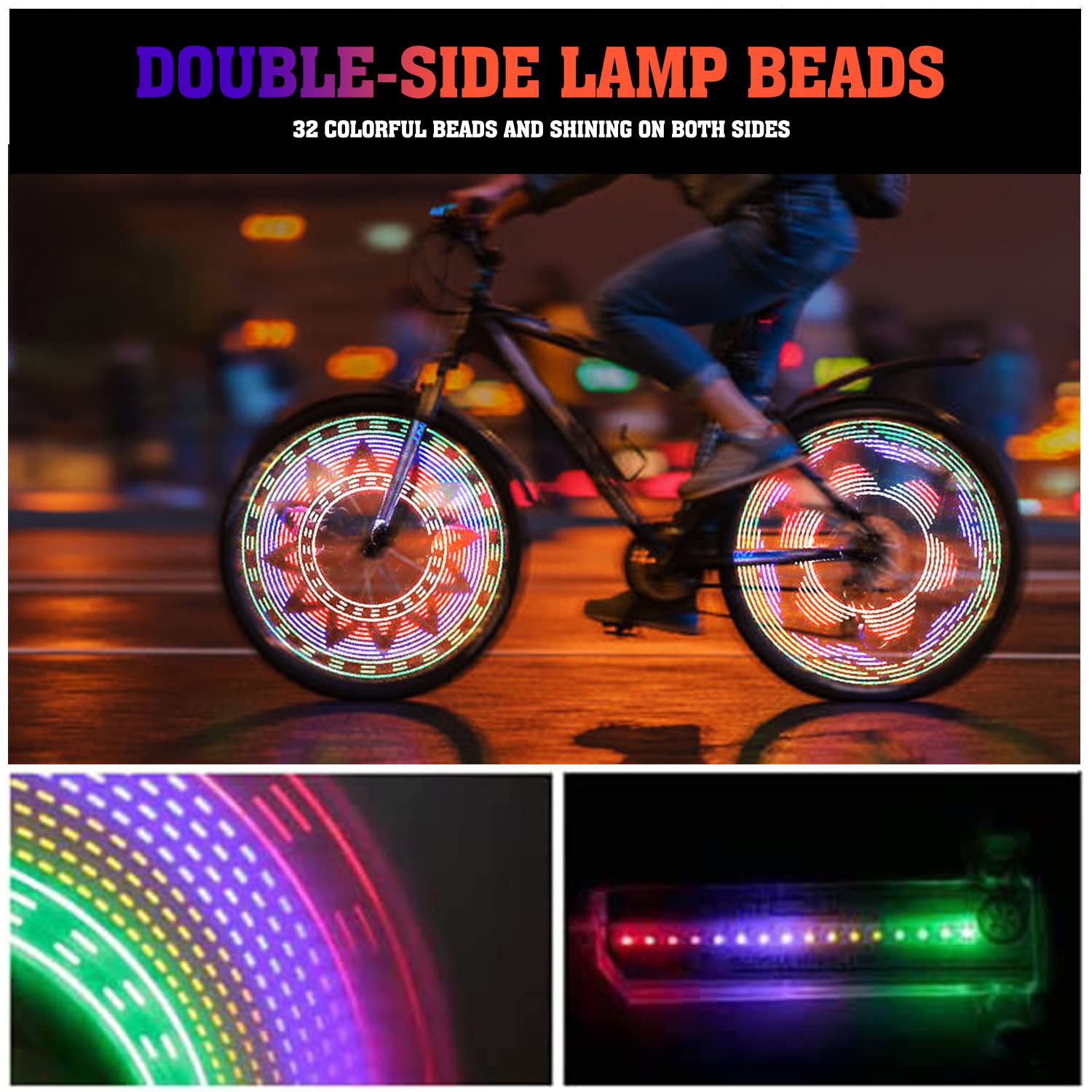 Best Bike Wheel Lights for Night Riding - LED Spoke Lights for Safety & Fun - Waterproof & Easy to Install - Perfect for Cycling, Commuting, and Outdoor Adventures