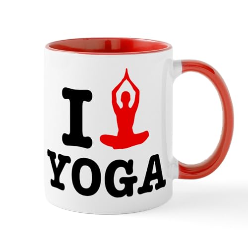 White/Red Inside - I Heart Yoga Mug