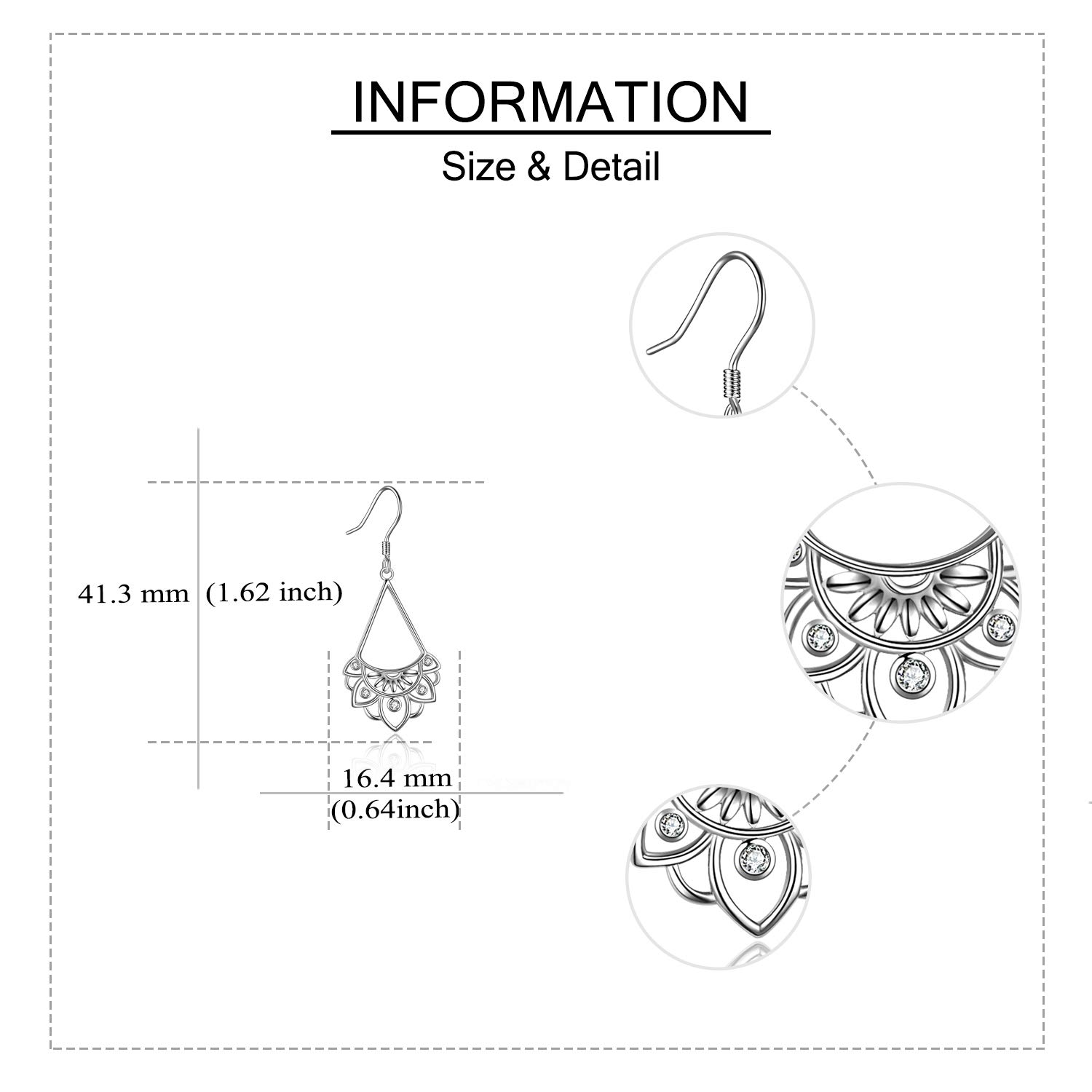 VENACOLY Sterling Silver Moonstone Dangle Earrings - Lotus, Sunflower, Mushroom, Scottish Thistle, Clover, Daisy & Viking Horse Designs | Elegant Mother's Day Jewelry for Women | Perfect for Weddings, Parties & Special Occasions