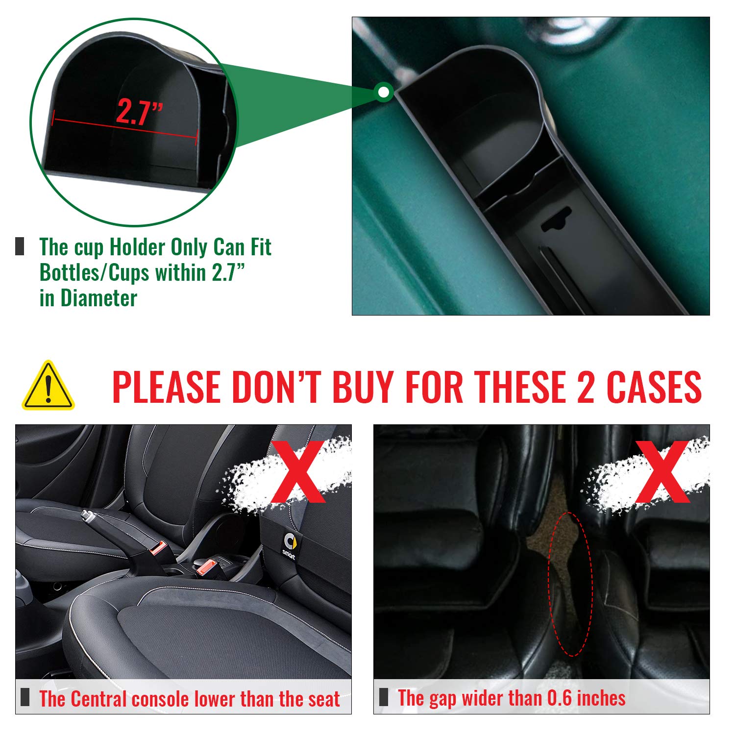 Premium Car Gap Filler Organizer Set of 2 - Carbon Fiber Storage Insert Between Console & Seats - Universal Vehicle Cup Holder Accessory - Perfect for Phones, Keys & Small Items While Driving