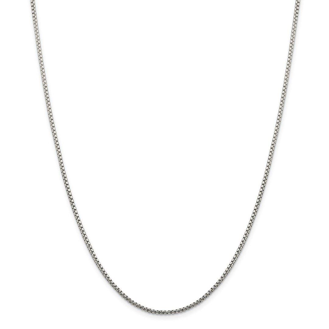 925 Sterling Silver 1.75mm Round Link Box Chain Necklace - 20 Inch Dainty Pendant Charm Necklace for Women | Elegant Fine Jewelry Gift for Her | Perfect for Everyday Wear, Date Nights & Special Occasions