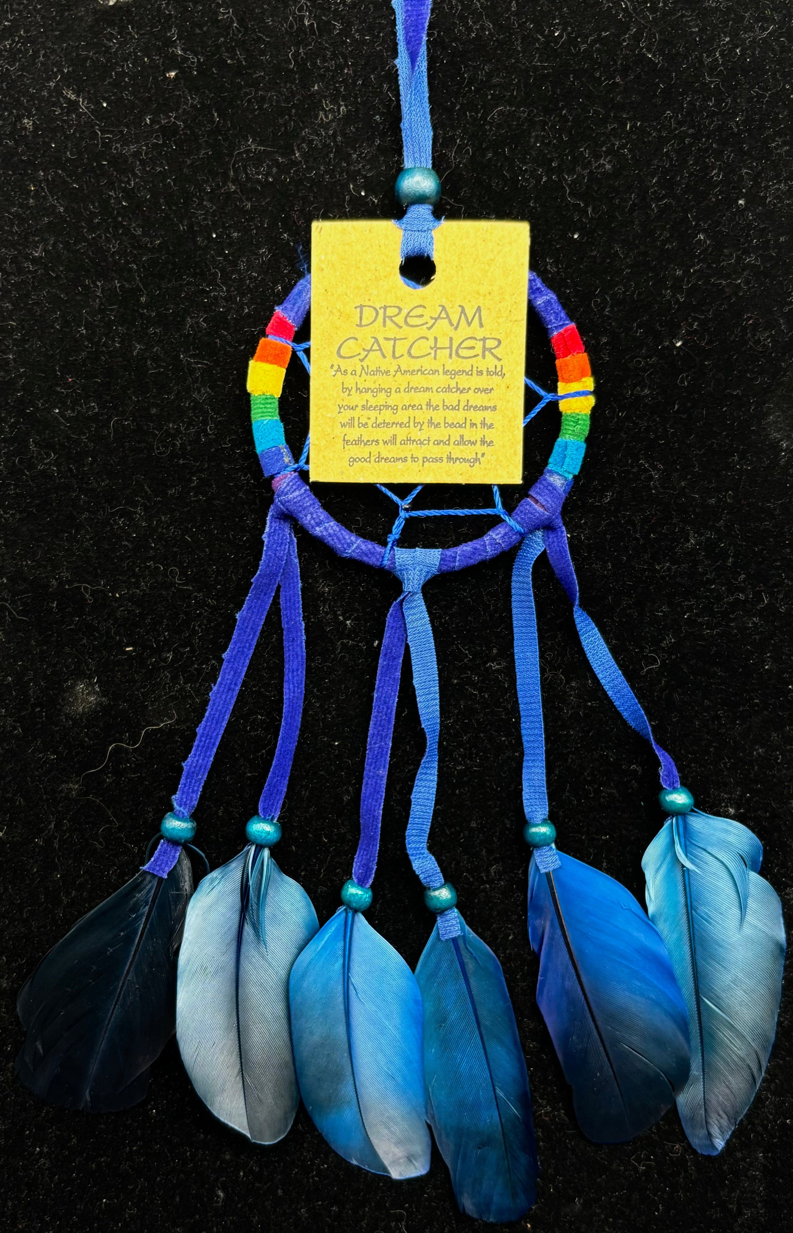 Blue Dream Catcher Handmade Native American Wall Hanging Decor - Perfect for Bedroom, Nursery & Boho Home Decor