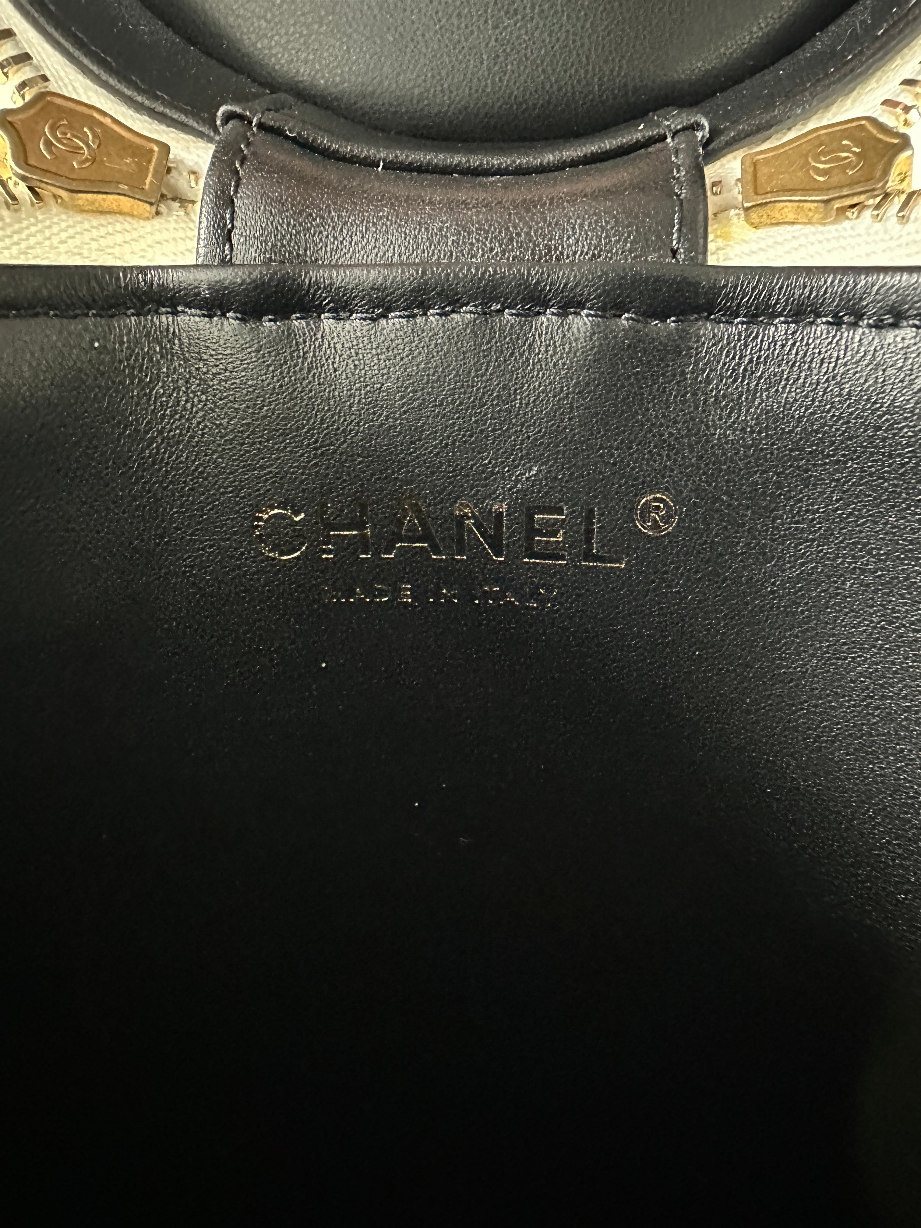 Chanel White Quilted Leather Side Note Vanity Bag - Luxury Crossbody Bag for Women, Perfect for Evening Parties & Date Nights