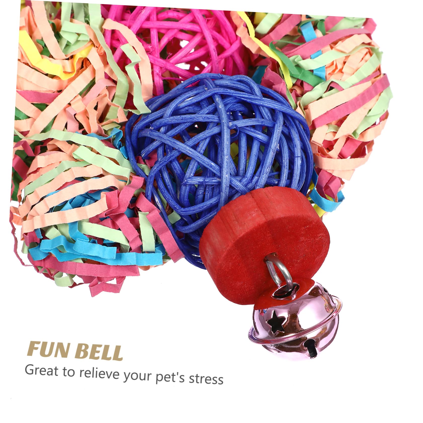 Balacoo 3-Piece Cockatiel & Parrot Foraging Toys Set - Hanging Shredder, Chewing Perch & Wooden Cone Tail for Macaws, Conures, African Greys - Stimulating Bird Toys for Mental Enrichment & Playtime Fun