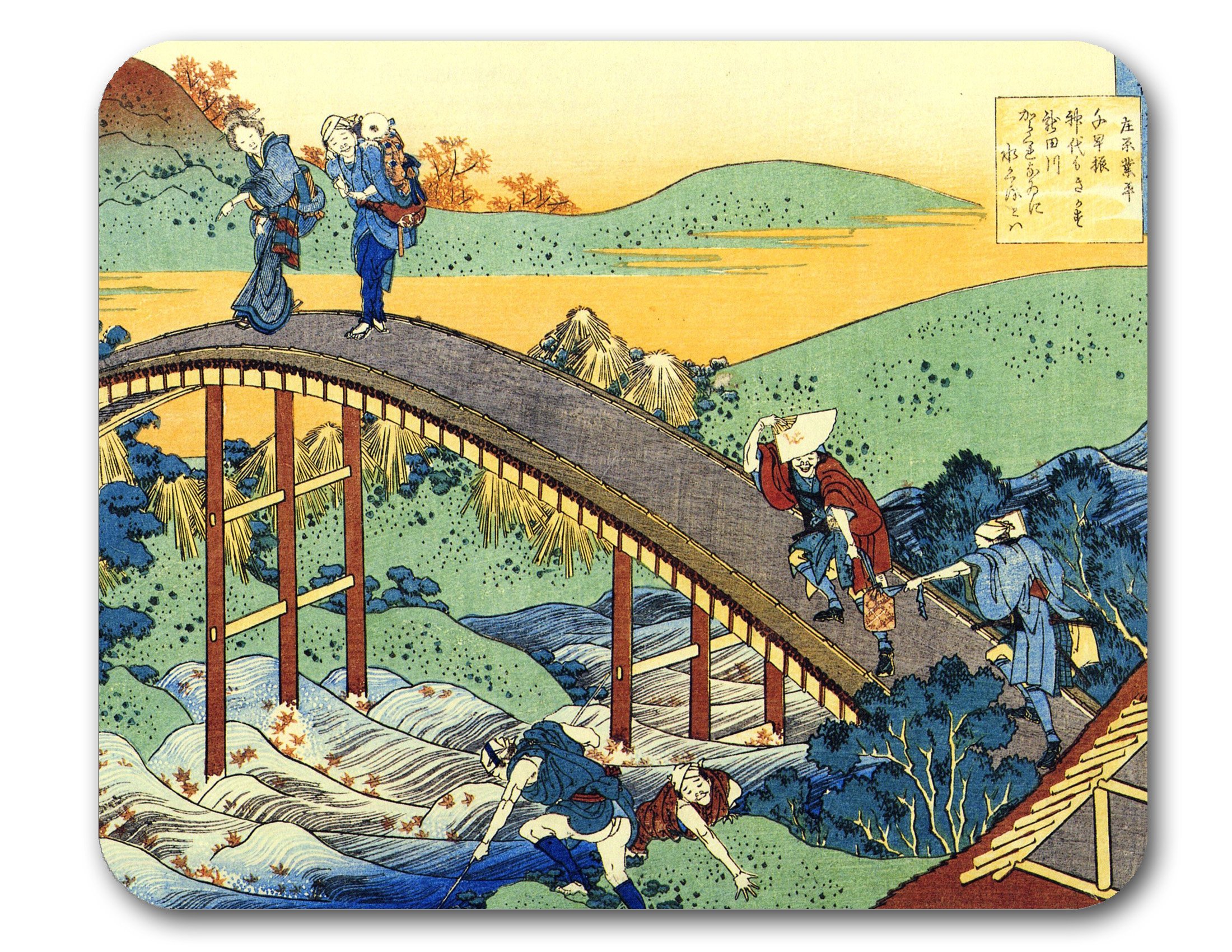 Premium Hokusai Japanese Woodcut Mouse Pad - The Arch Bridge Design | Non-Slip Base for Office & Gaming | Perfect Gift for Anime & Art Lovers