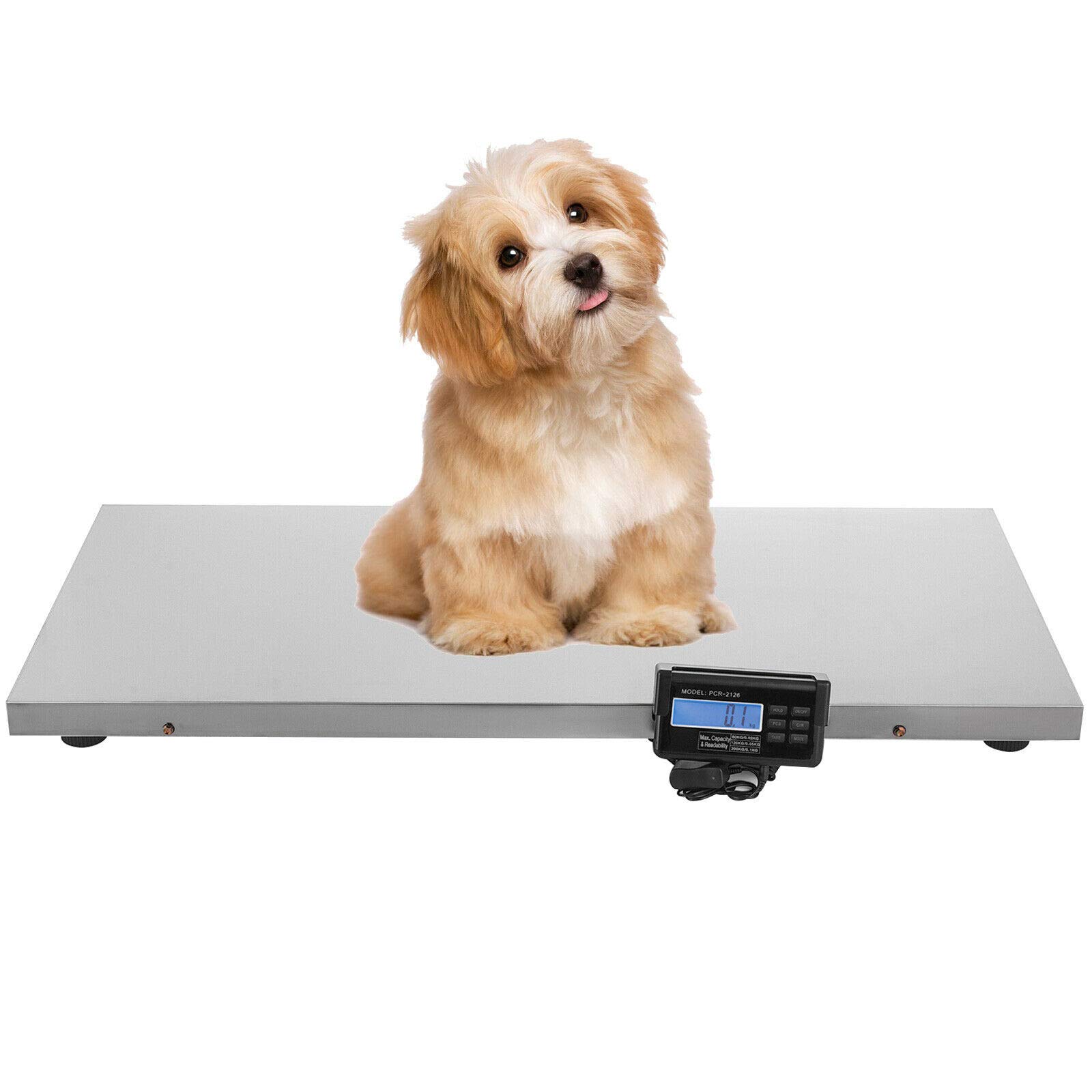 Digital Veterinary Scale - 660lbs Capacity Pet & Livestock Scale with Stainless Steel Platform | kg/oz/lb Units | 40.5
