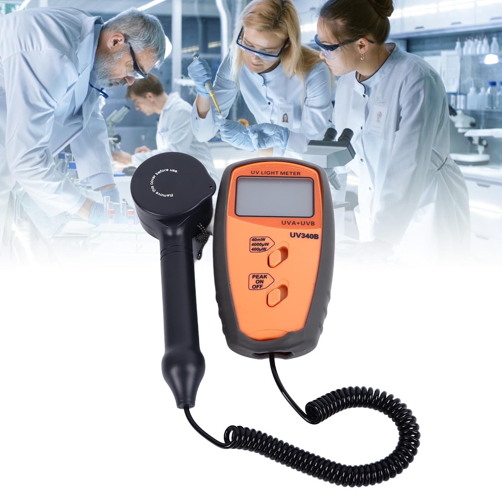 Professional UVA UVB Radiometer - High Precision 290-390nm UV Light Meter with 3 Measurement Levels | Ideal for Solar Research, Tanning Beds & UV Lamp Testing
