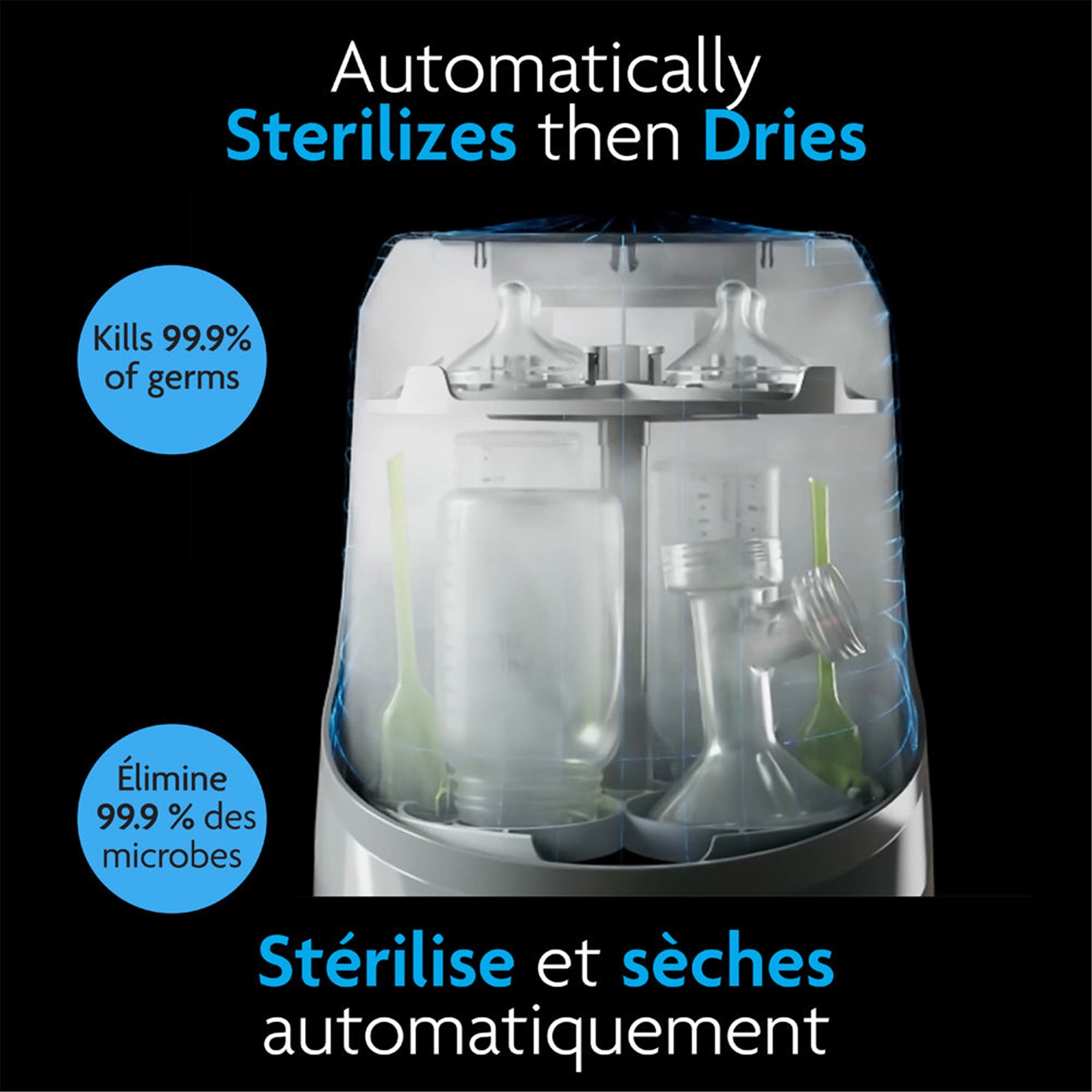 Baby Brezza Bottle Washer Pro - Automatic Baby Bottle Sterilizer & Dryer, White | Perfect for Nursery, Daycare & Travel | Fast Cleaning & Sanitizing for Bottles, Pacifiers & Breast Pump Parts