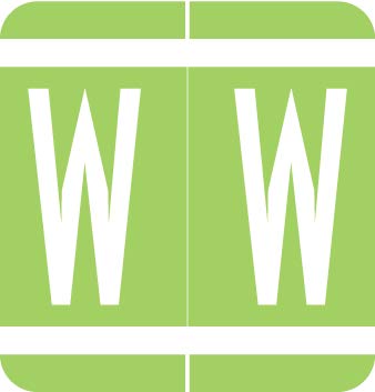VRAM Series Green File Folder Labels - Letter W, 250/Roll for Medical Records Organization