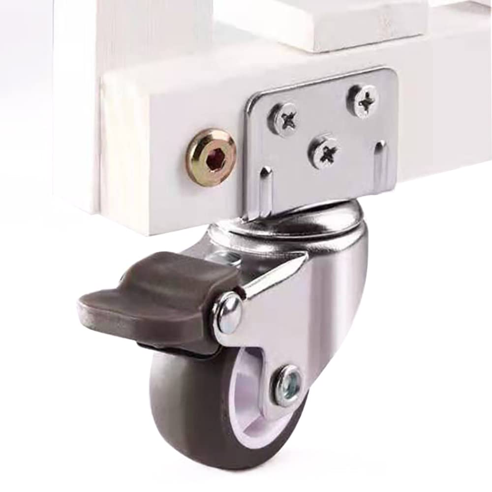 Leadigol 2-Inch Swivel Plate Furniture Casters with Brake - TPE Silent Wheels for Smooth Movement & Stability - Universal Replacement Casters for Chairs, Tables & Cabinets (4-Pack) - Perfect for Home, Office & Dorm Room Furniture Mobility
