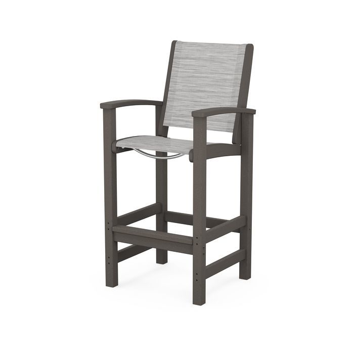 POLYWOOD Coastal Bar Chair - Outdoor & Indoor Bar Stool, Weather-Resistant, Durable, Comfortable - Perfect for Patio, Deck, Kitchen, and Poolside Use