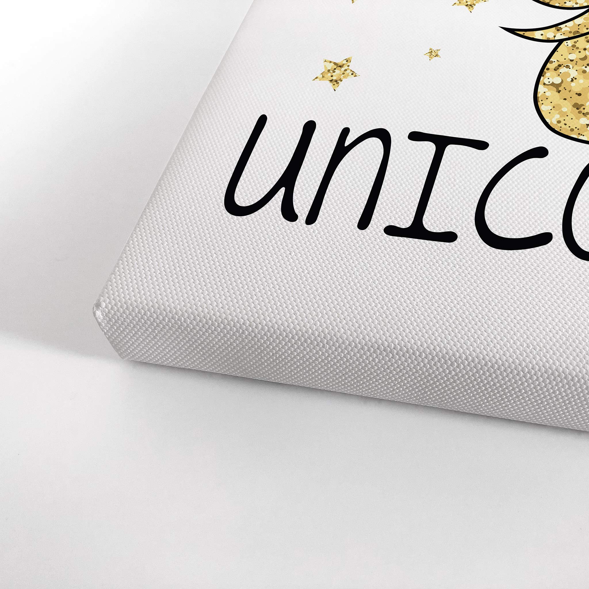 Time To Be A Unicorn Canvas Wall Art - 22x15 Inch Inspirational Quote Print for Kids Room, Nursery & Baby Room Decor | Ready to Hang Made in USA | Perfect for Birthday Gifts & Unicorn Themed Bedrooms