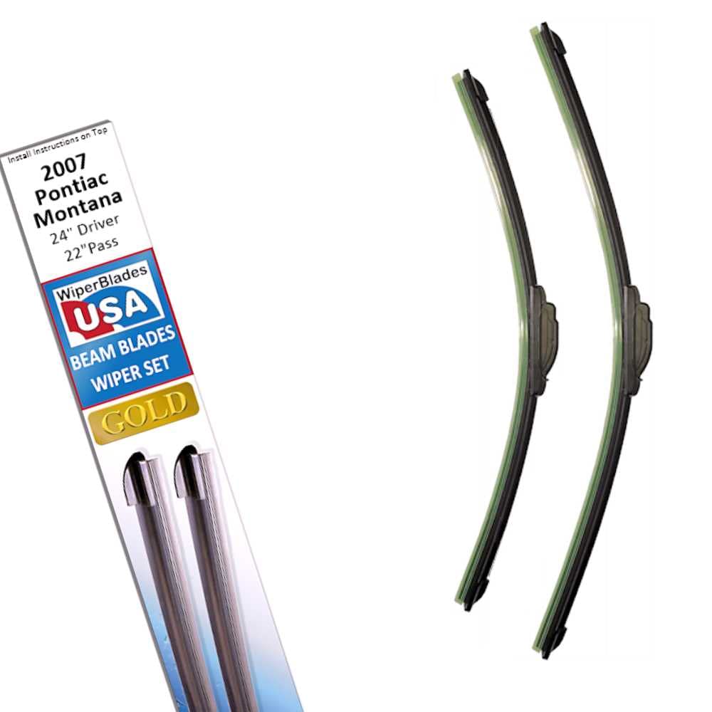 2007 Pontiac Montana Replacement Wiper Blades Set - Beam Blade All-Season Windshield Wipers by WiperBladesUSA Gold - Perfect for Rain, Snow and All Weather Conditions