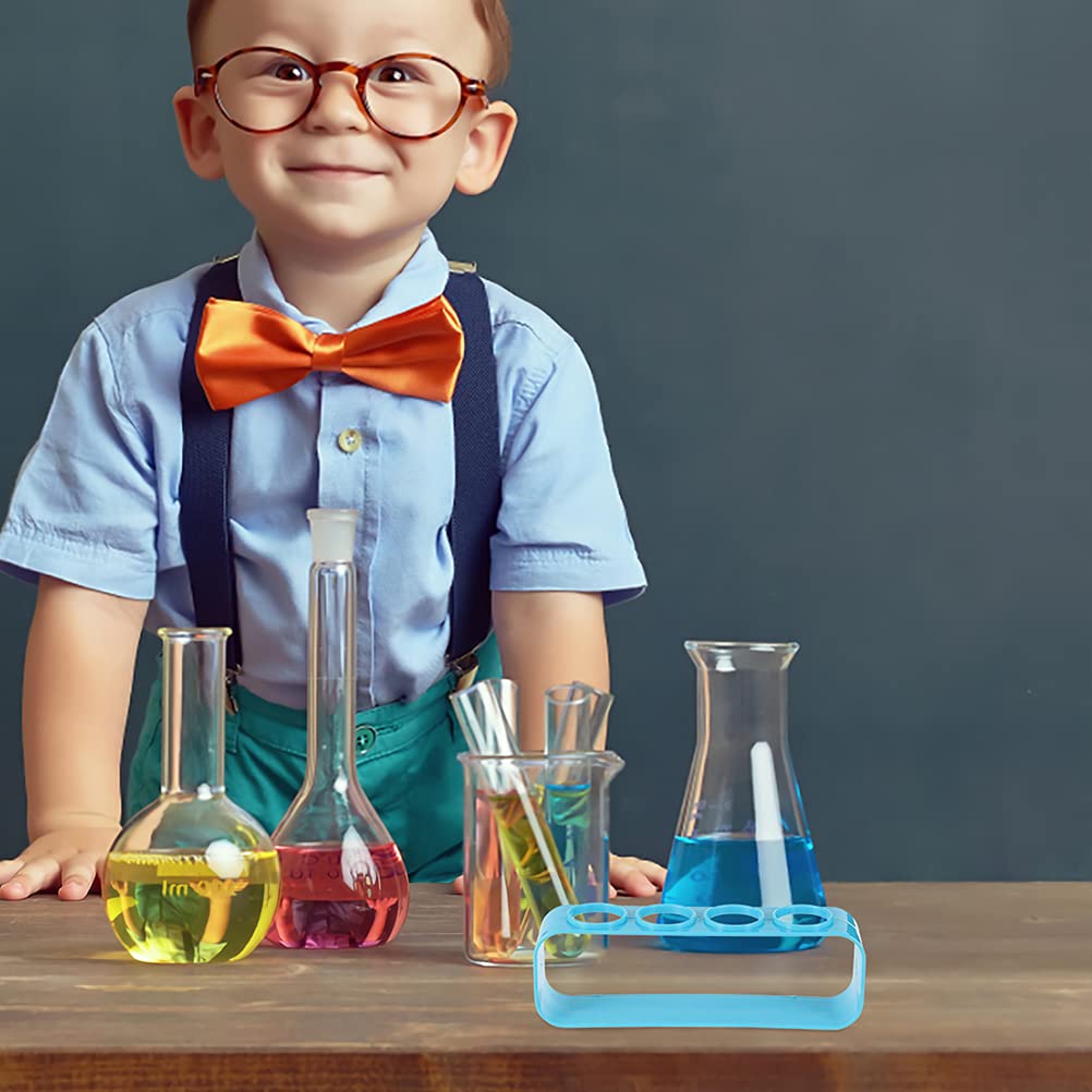 3pcs Plastic Test Tube Rack for Kids Science Experiments - Durable Test Tube Holder Stand with Storage Shelf for School Labs, Home Science Kits & STEM Education Projects