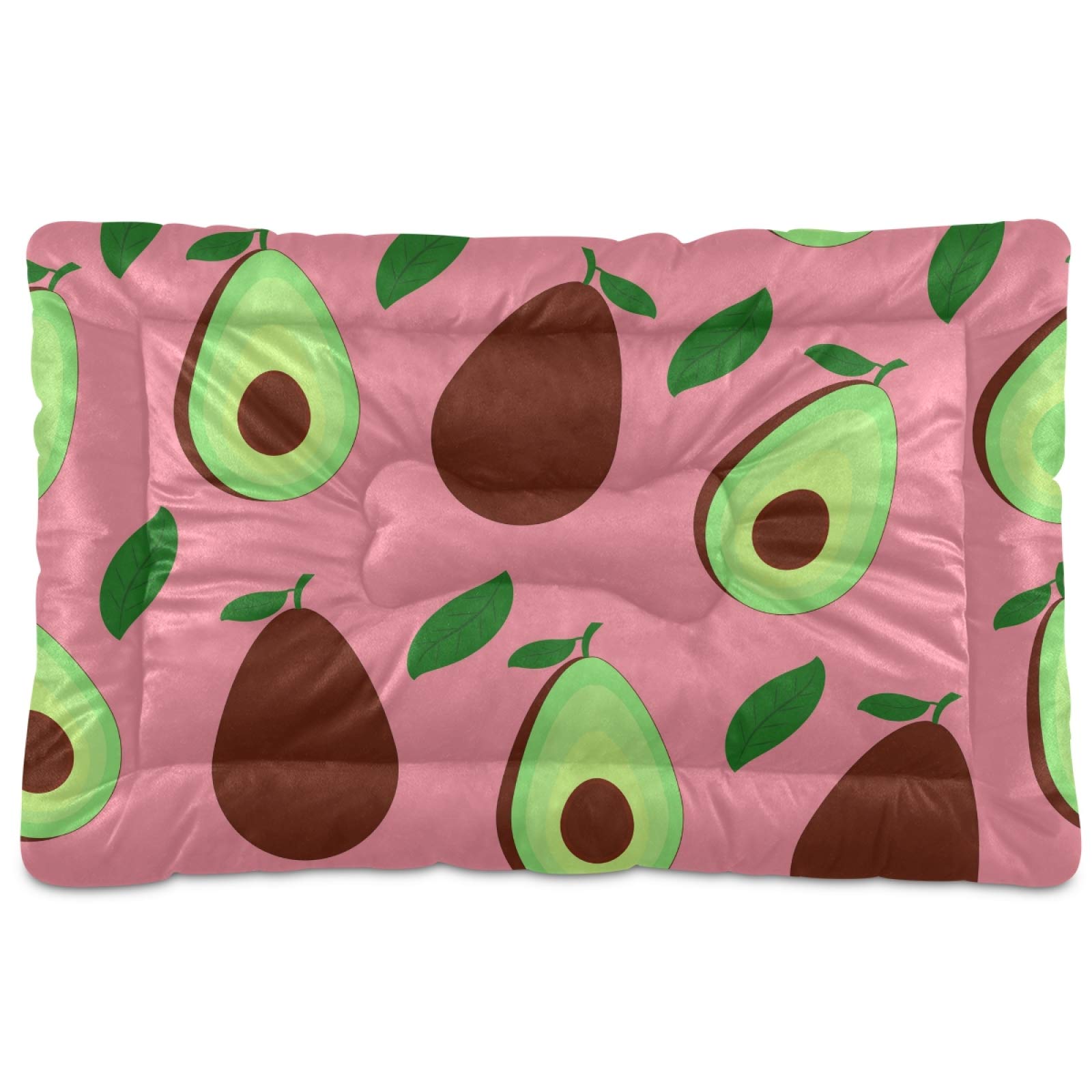 Washable Avocado-Shaped Dog Bed - Soft Crate Mat for Large, Medium & Small Dogs - 24x18 Inch Pet Pad - Perfect for Crates, Kennels & Home Use