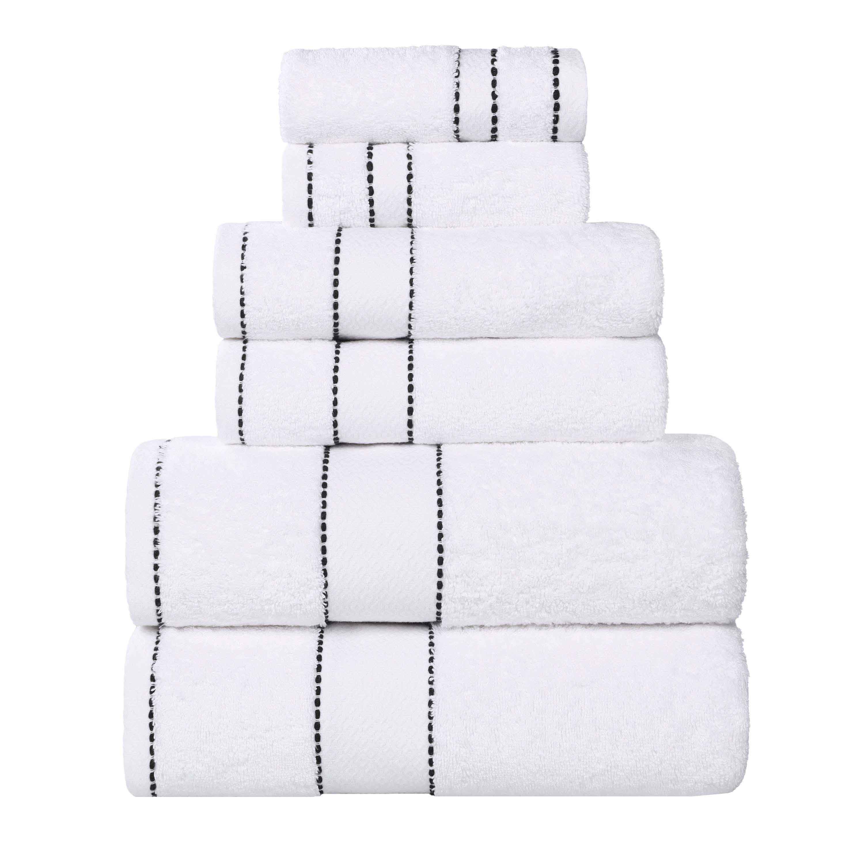 Premium 6-Piece Giza Cotton Towel Set - Ultra Absorbent & Soft Egyptian Dobby Weave - Perfect for Bath, Spa, and Luxury Home Use