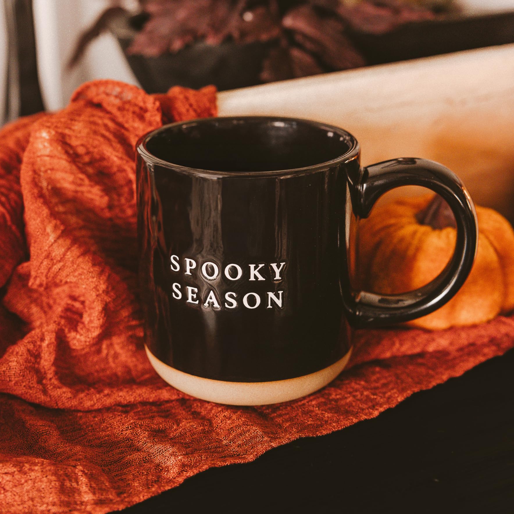 Spooky Halloween Coffee Mug 14oz - Durable Stoneware Tea & Cocoa Cup - Sweet Water Decor for Morning Brew & Cozy Nights - Perfect Halloween Gift & Seasonal Decor - Ideal for Pumpkin Spice Lattes, Trick-or-Treating & Fall Gatherings