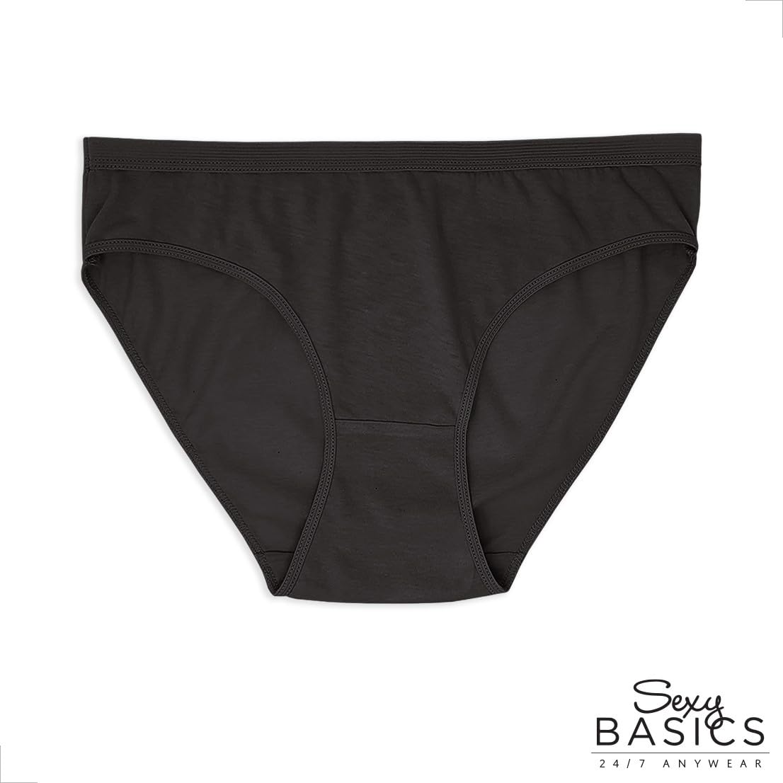 Sexy Basics Women's 12-Pack & 18-Pack High-Cut Bikini Briefs | 100% Cotton Underwear | Comfortable Everyday Wear for Work, Gym & Sleep