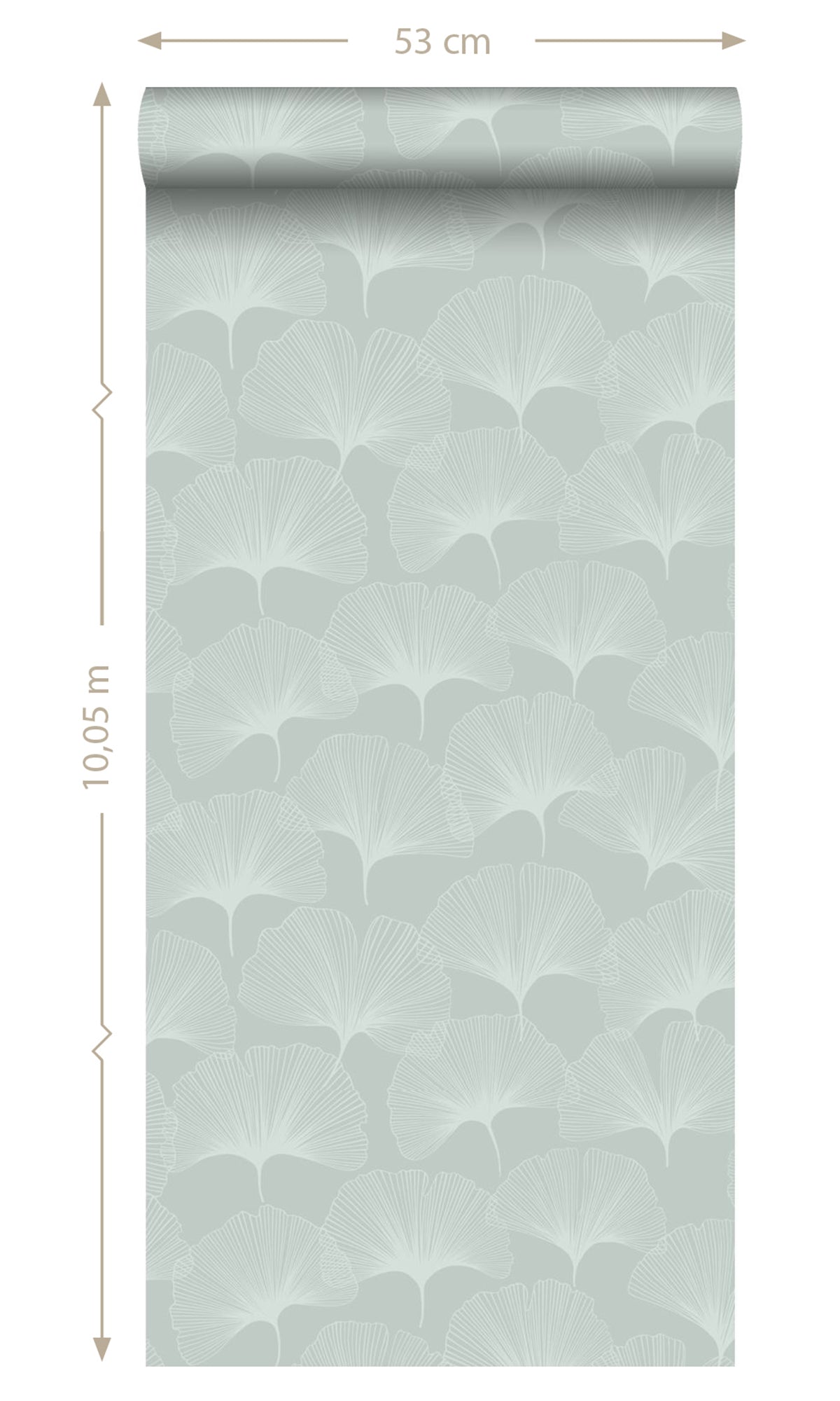 Celadon Green Ginkgo Leaves Peel and Stick Wallpaper - Self-Adhesive Removable Wallpaper for Bedroom, Living Room, Bathroom Decor | Botanical Nature Inspired Wall Mural