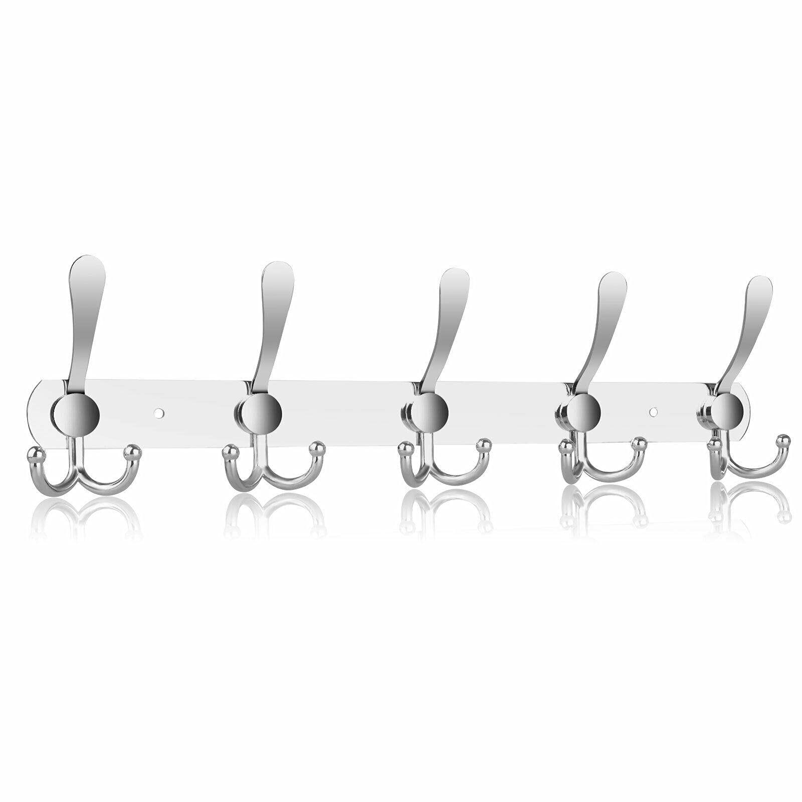 15-Pack Stainless Steel Wall Hooks for Coats, Robes, Hats & Towels - Heavy Duty Bathroom & Kitchen Organizer with Rustproof Design - Perfect for Farmhouse, Apartment & Dorm Decor (Wall Mount, Space Saving)