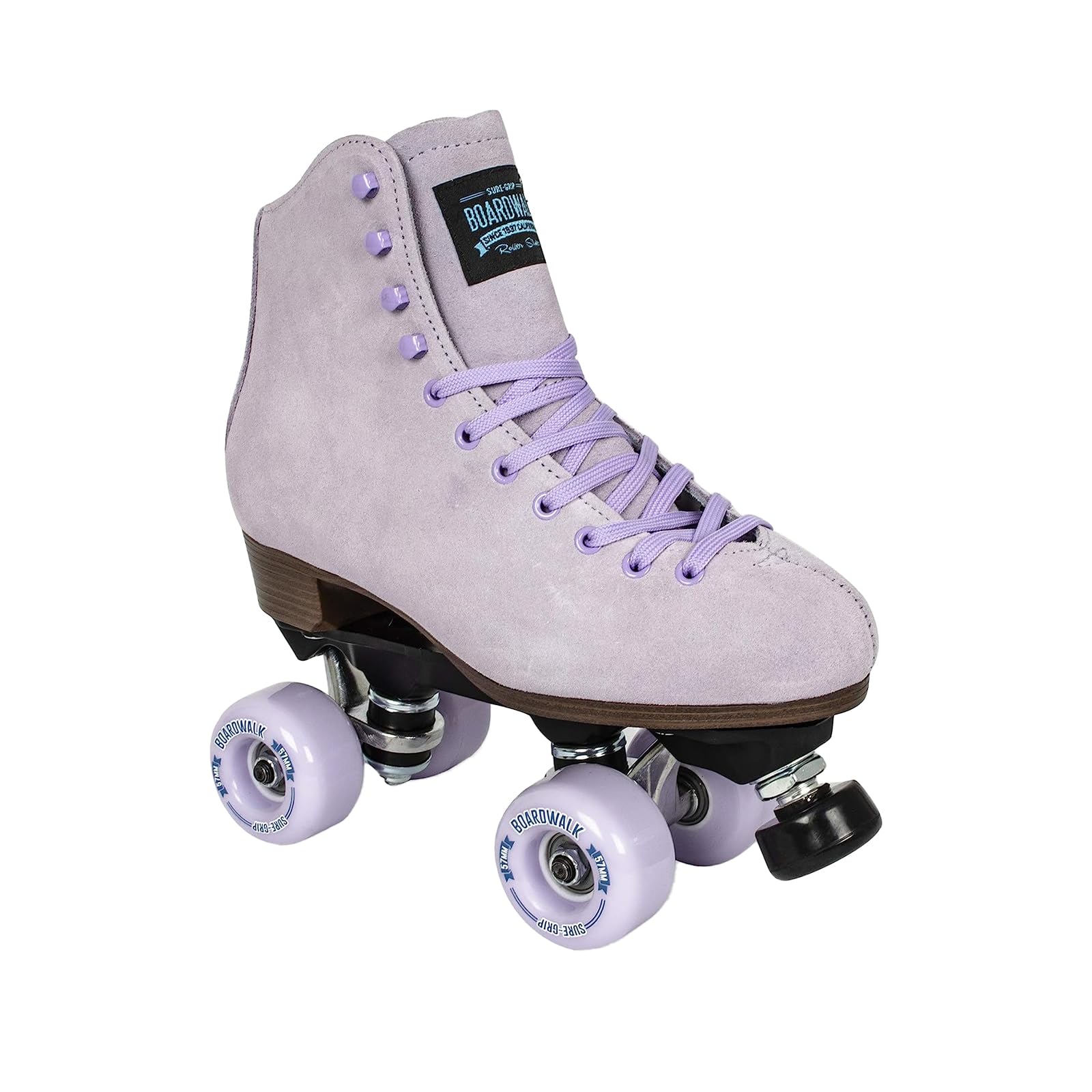 Sure-Grip Boardwalk Unisex Outdoor Roller Skates - Retro Style Suede Leather Boots with ABEC-3 Bearings & Aluminum Trucks - 82A Outdoor Wheels for Smooth Rolling - Perfect for Park Trails, Rink Skating & Retro Fashion