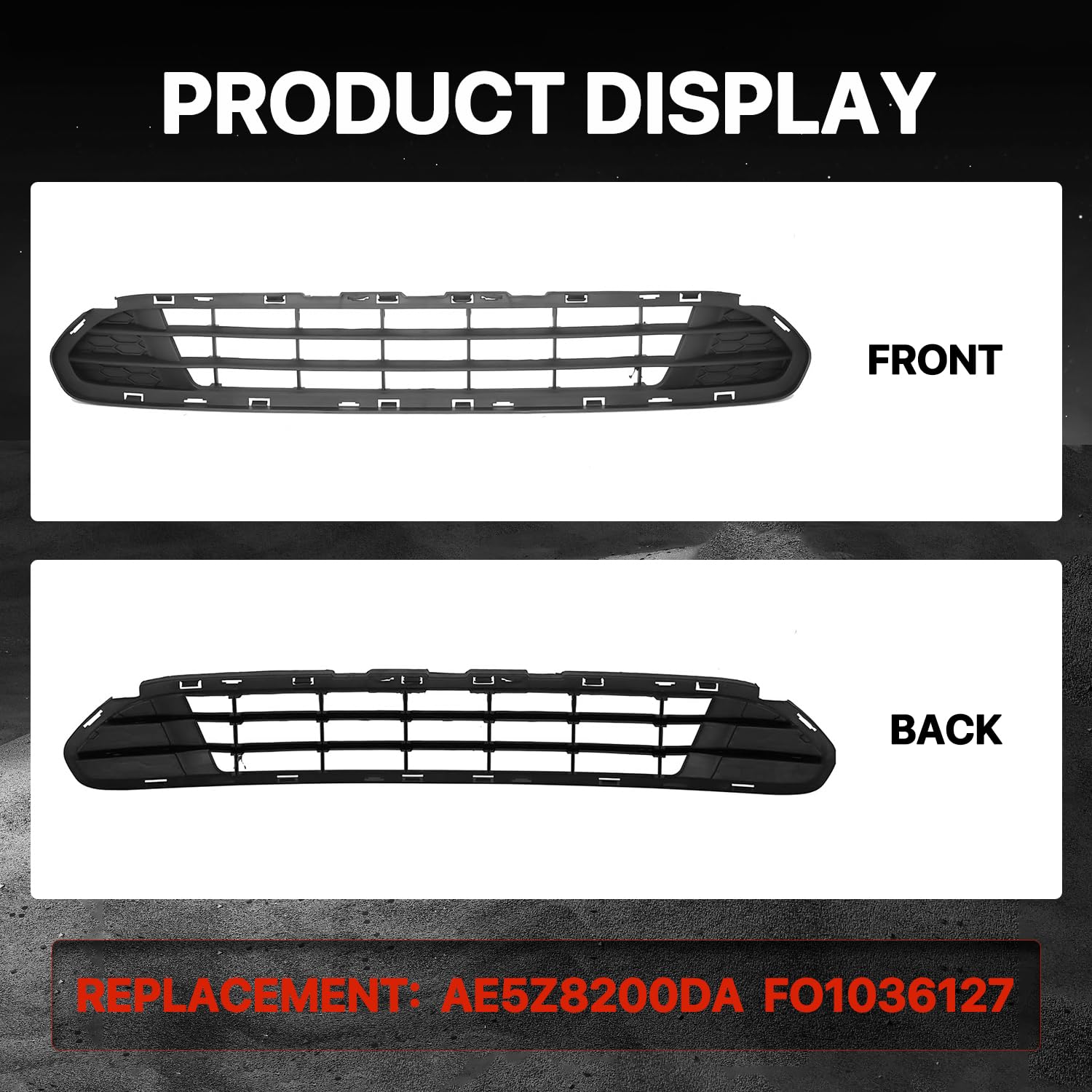 KARPAL Front Bumper Lower Grille Grill Replacement for 2010-2012 Ford Fusion | AE5Z8200DA FO1036127 | Perfect for Off-Road & Daily Driving